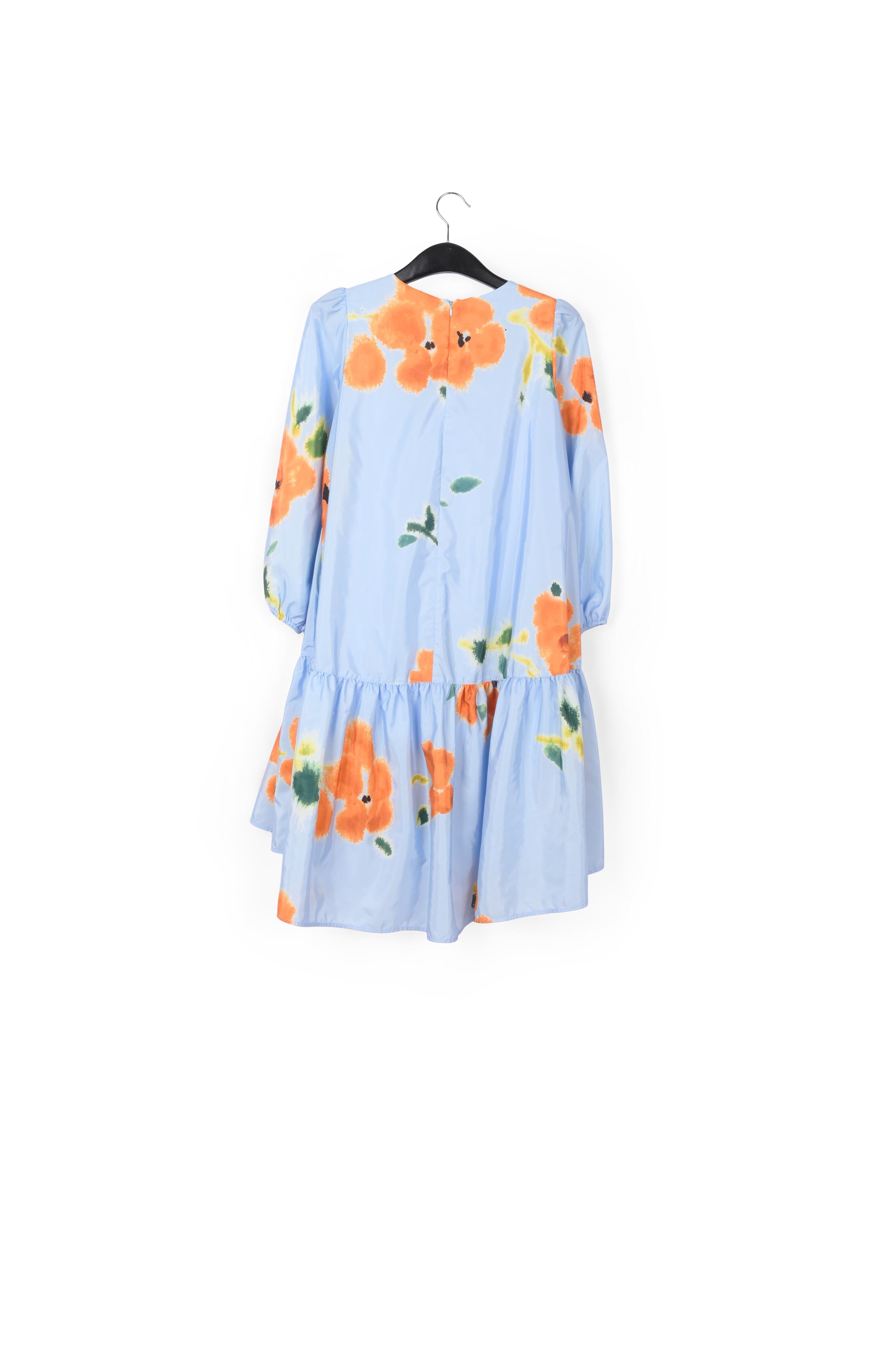 Blue floral print oversized mini dress RE—SSENTIEL | Essentiel second hand