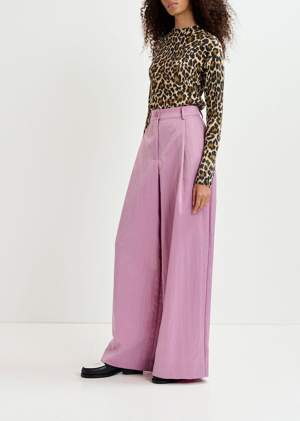 Beige rib-knitted sweater with leopard motif RE—SSENTIEL | Essentiel second hand