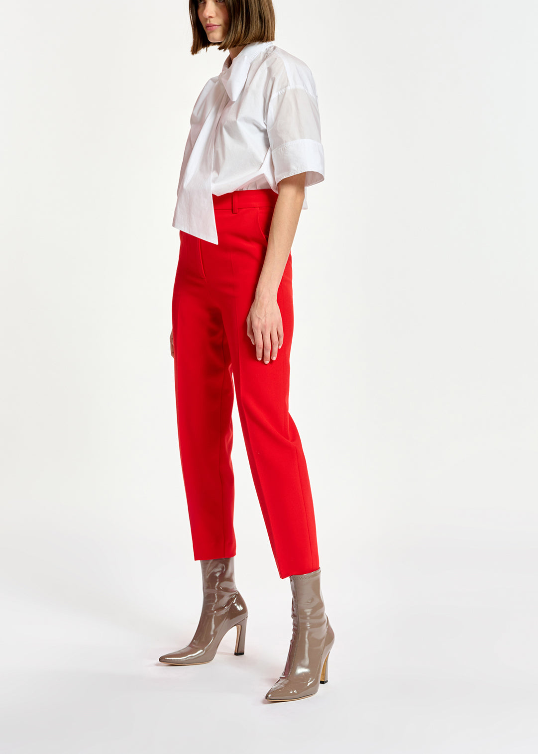 Rode broek met smal toelopende pijpen RE—SSENTIEL | Essentiel second hand