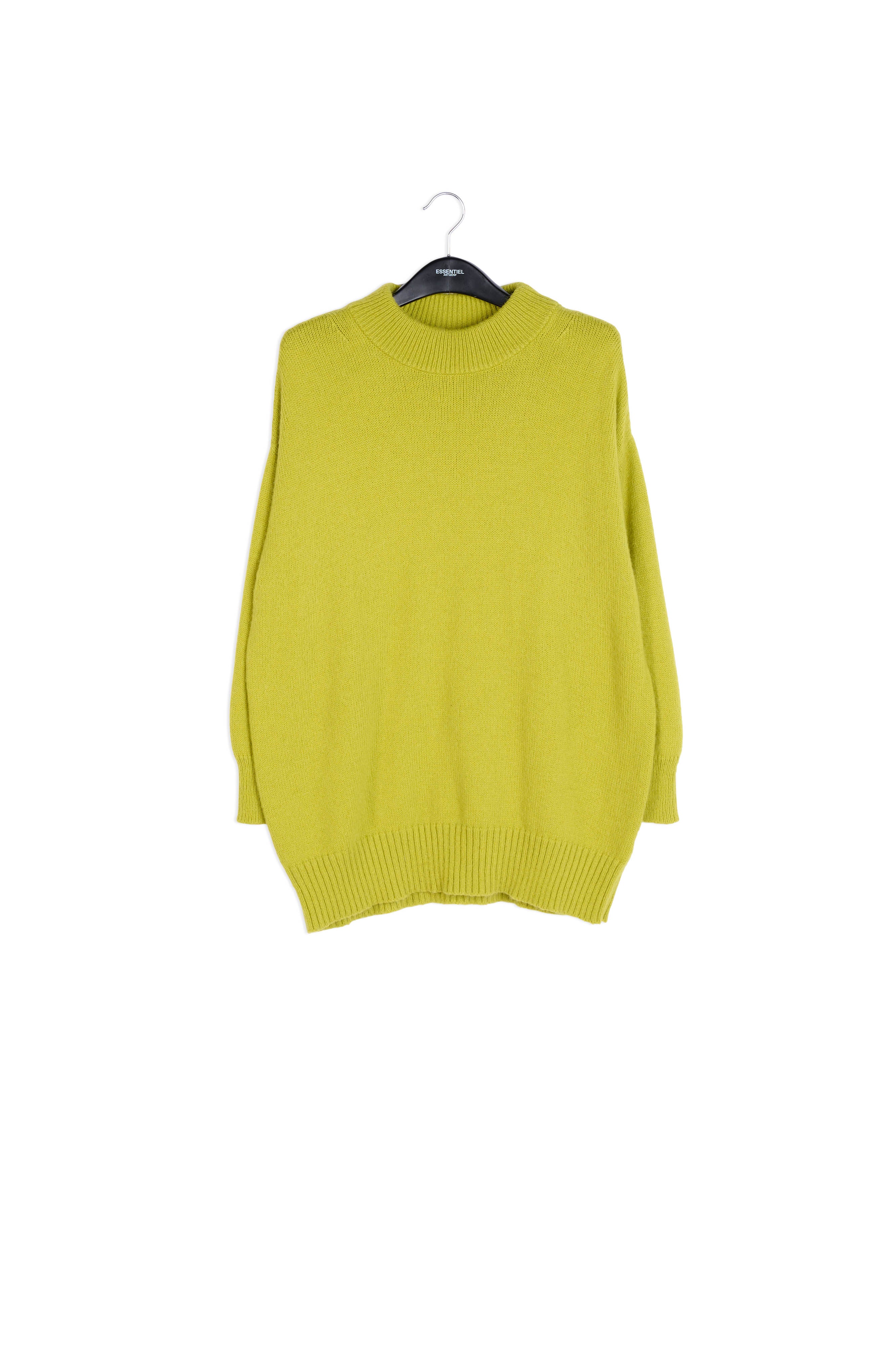Long loose-fit lime green sweater RE—SSENTIEL | Essentiel second hand