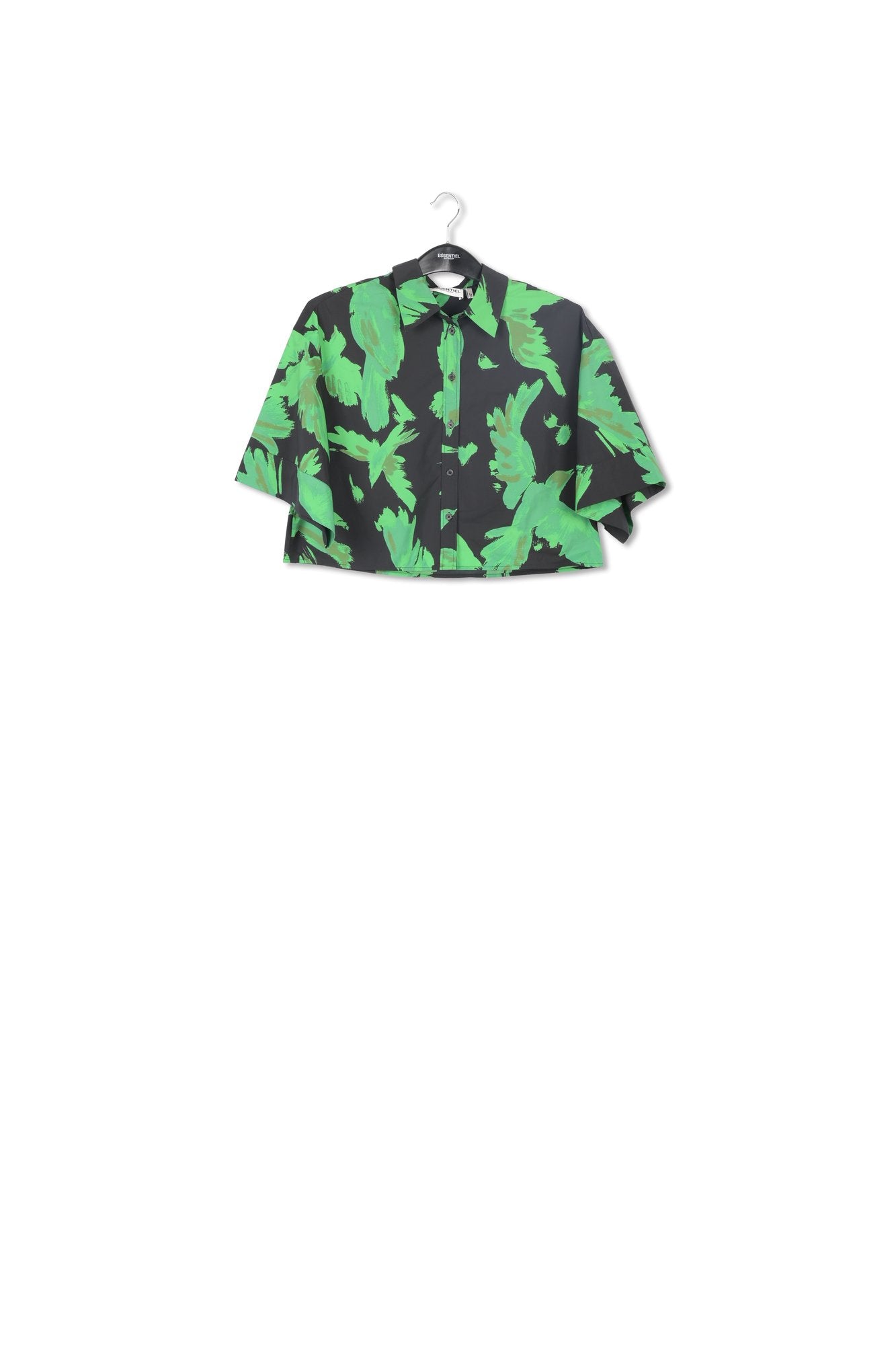 Black and green cropped shirt RE—SSENTIEL | Essentiel second hand