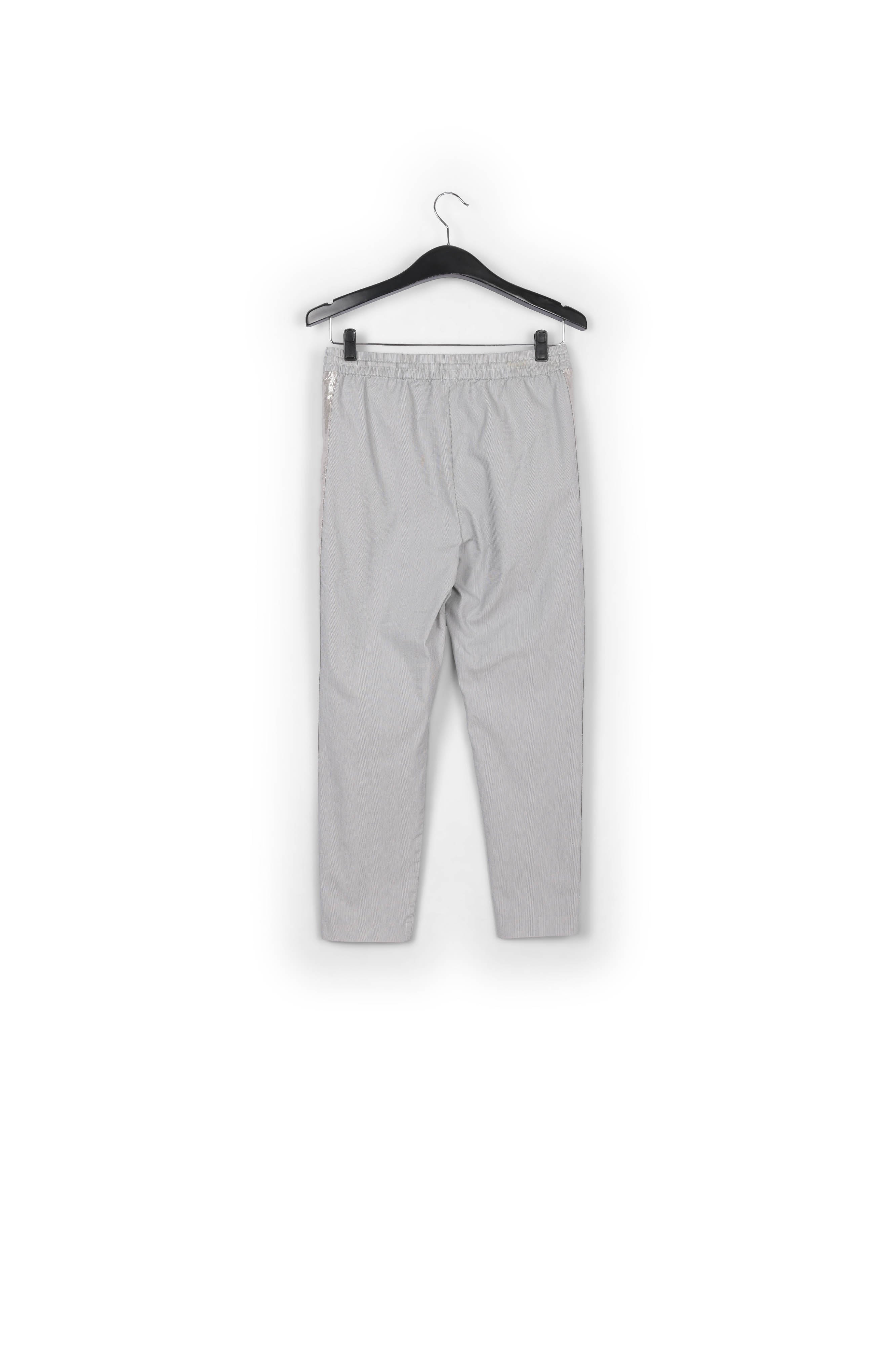 Grey and off-white checked cotton-blend pants RE—SSENTIEL | Essentiel second hand