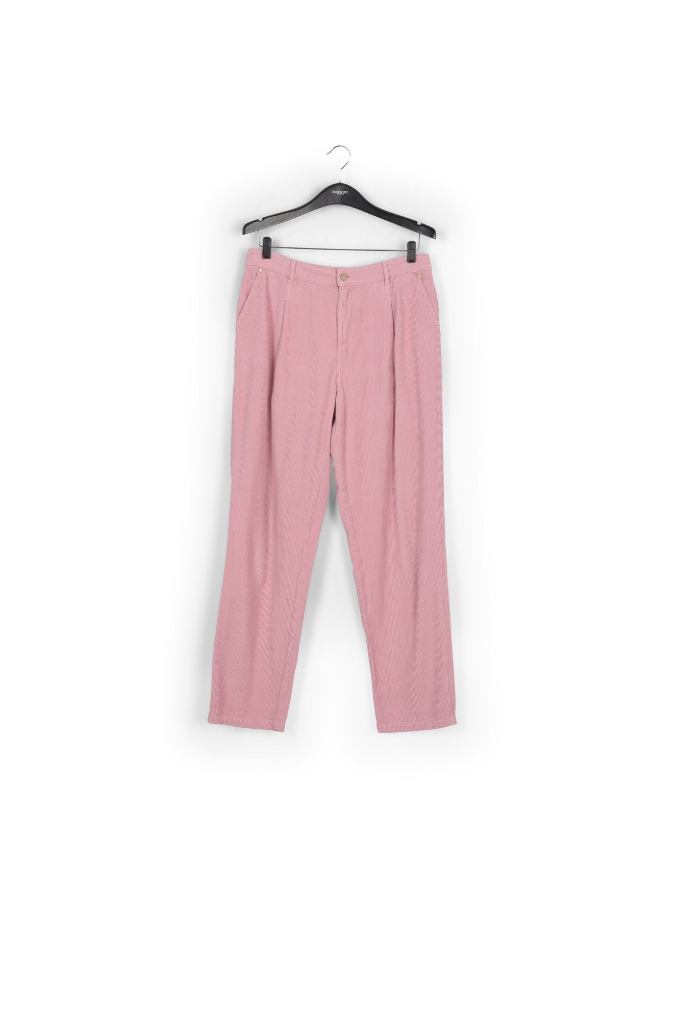 Pink cotton-corduroy pants RE—SSENTIEL | Essentiel second hand