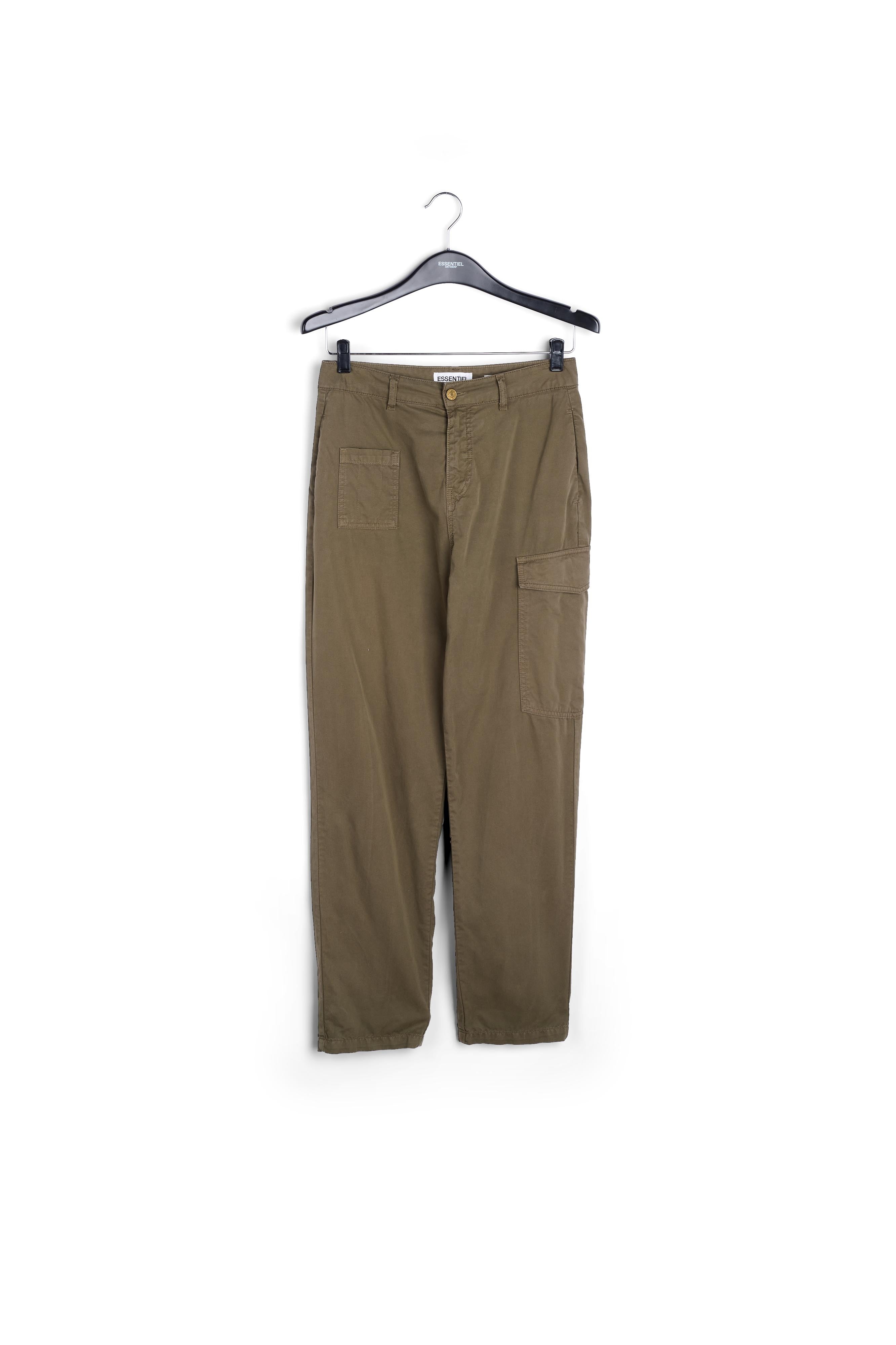 Pantalon treillis vert armé en coton RE—SSENTIEL | Essentiel second hand