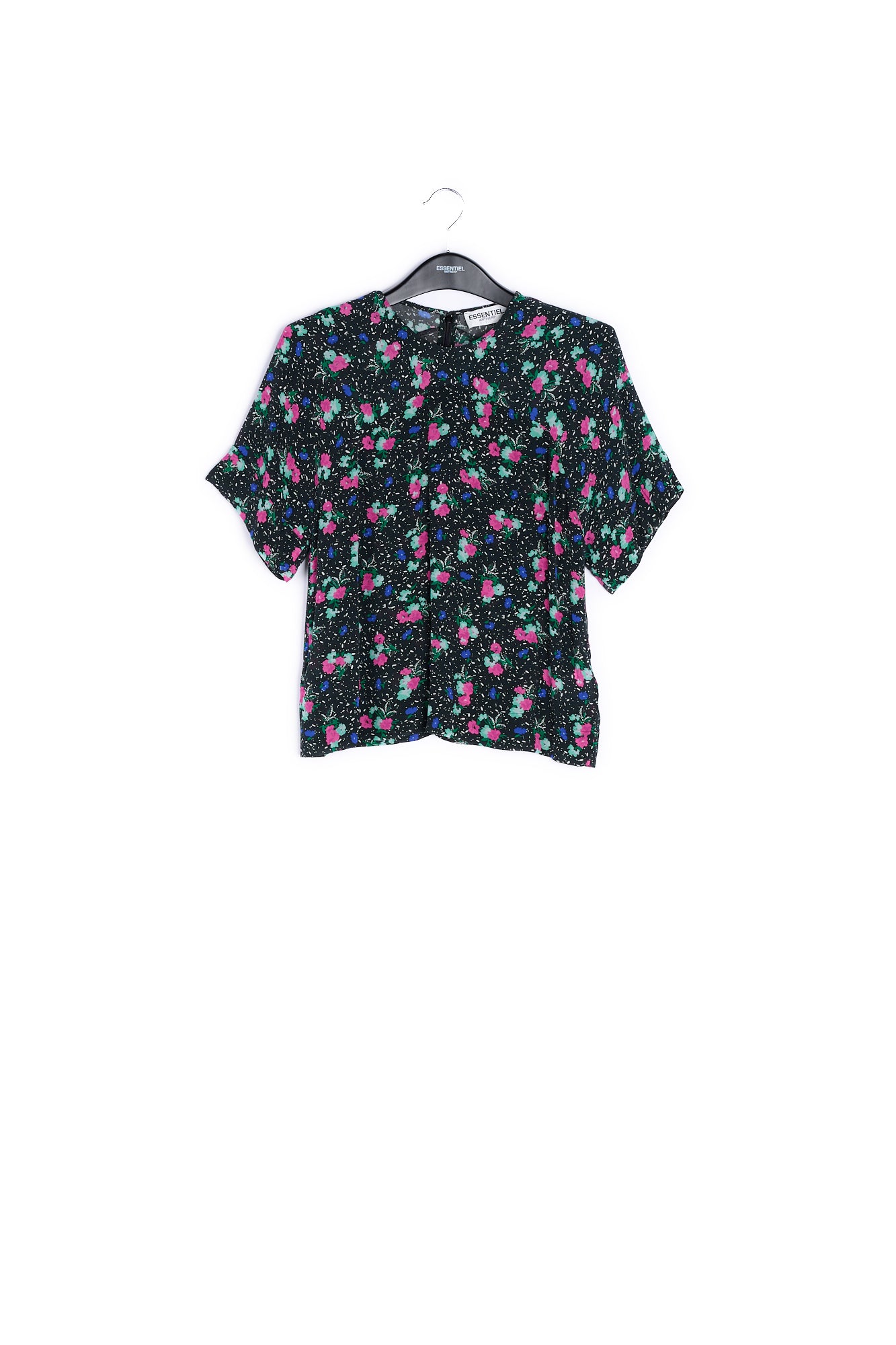 Black floral-print top RE—SSENTIEL | Essentiel second hand