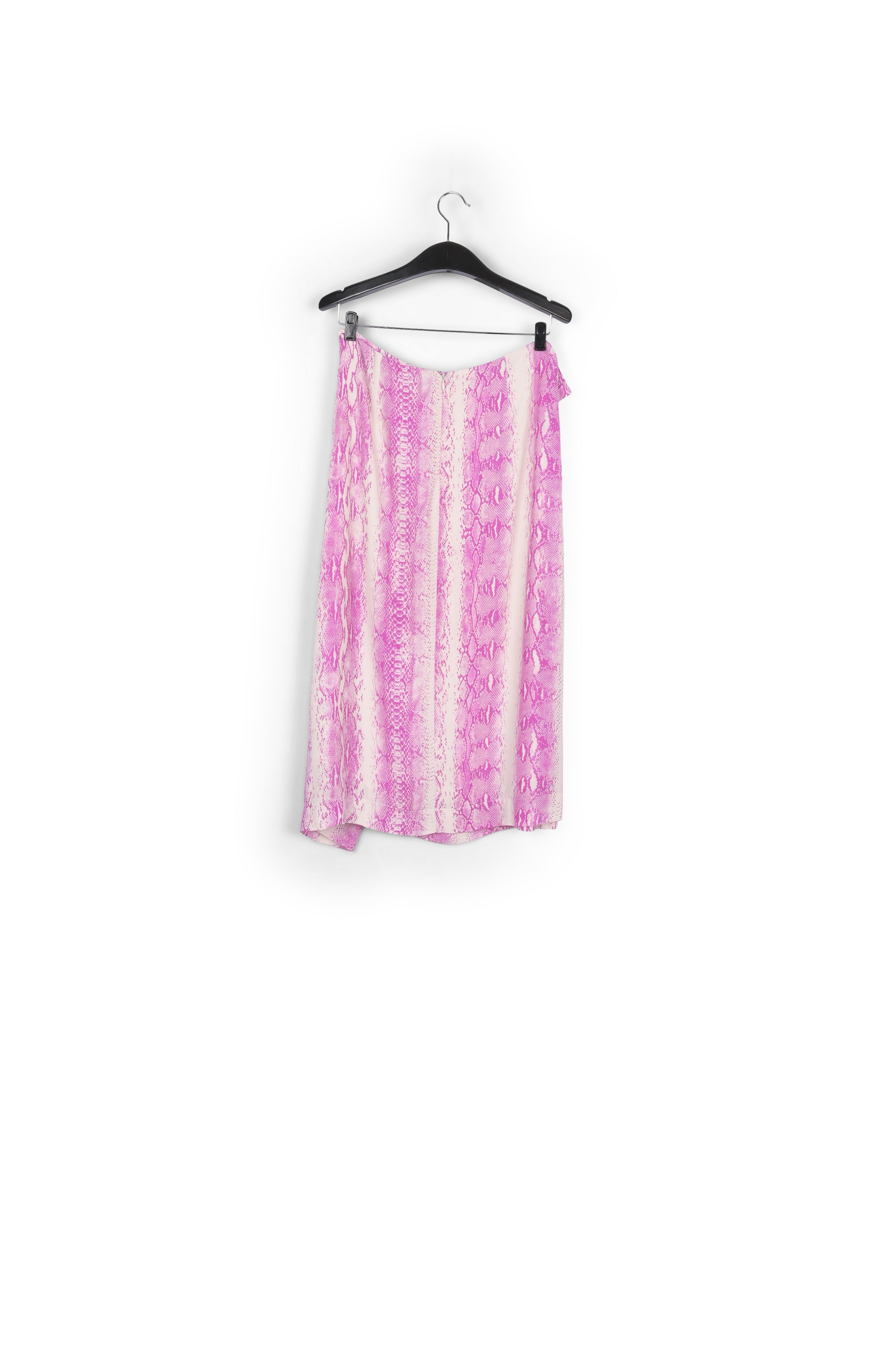 Jupe midi à imprimé serpent blanc et violet RE—SSENTIEL | Essentiel second hand