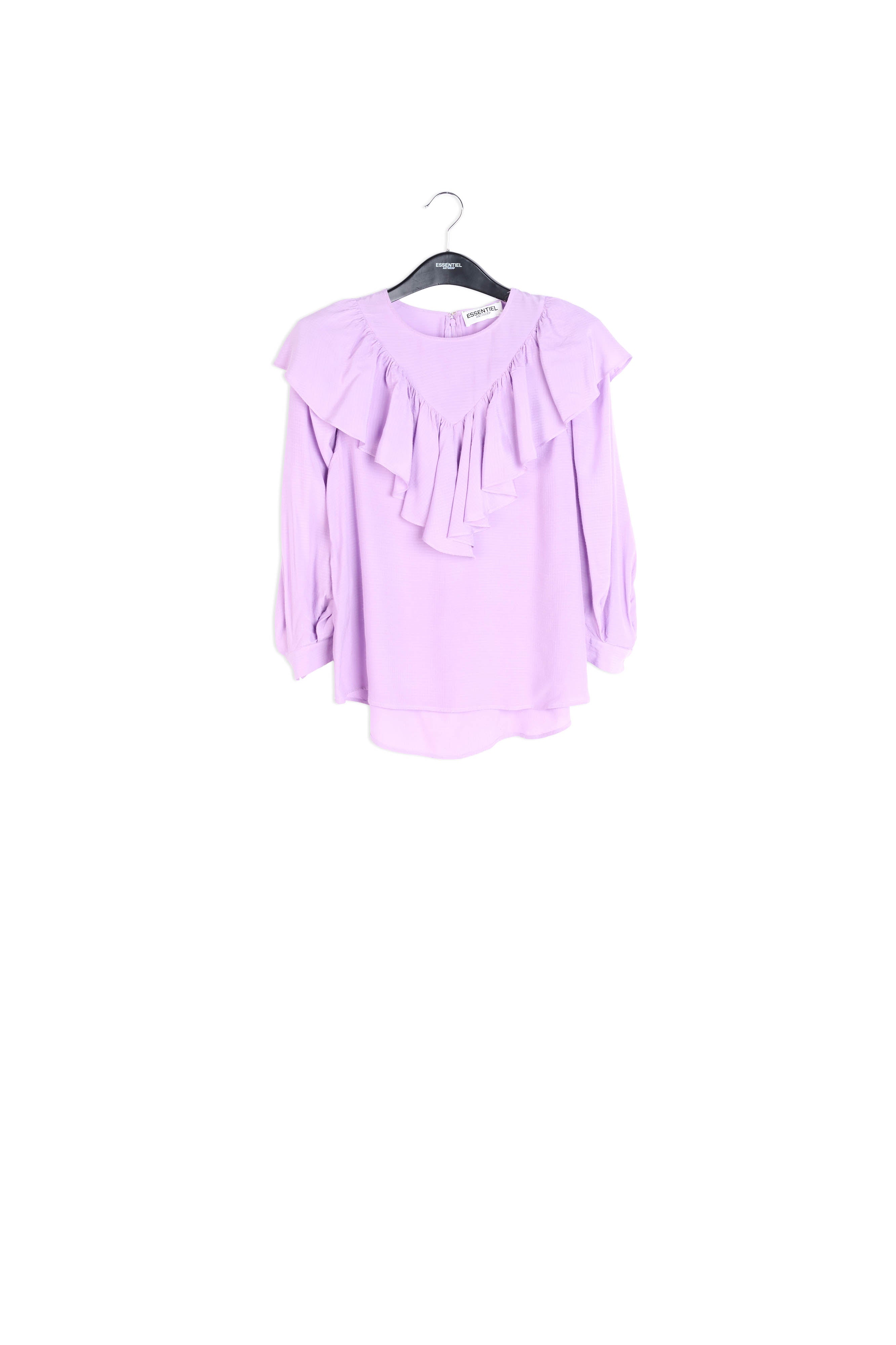 Lilac fluid loose-fit top with ruffles RE—SSENTIEL | Essentiel second hand