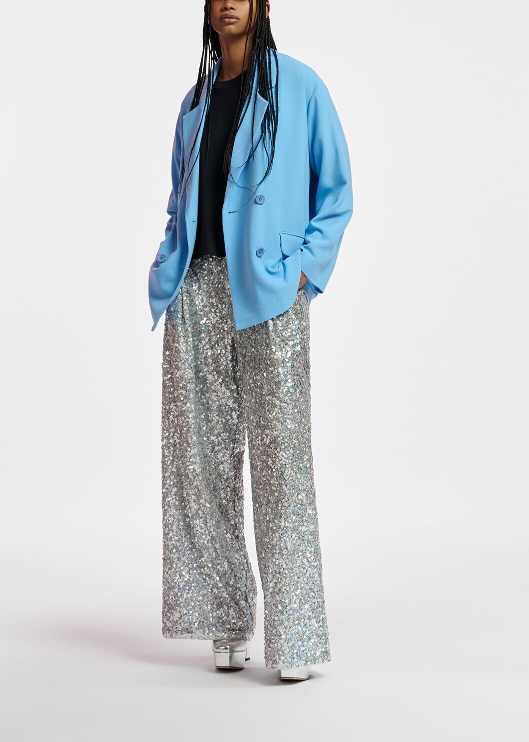 Blazer croisé bleu RE—SSENTIEL | Essentiel second hand