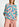 Oversized top met lichtroze, blauwe en paarse bloemenprint Faume - seconde main
