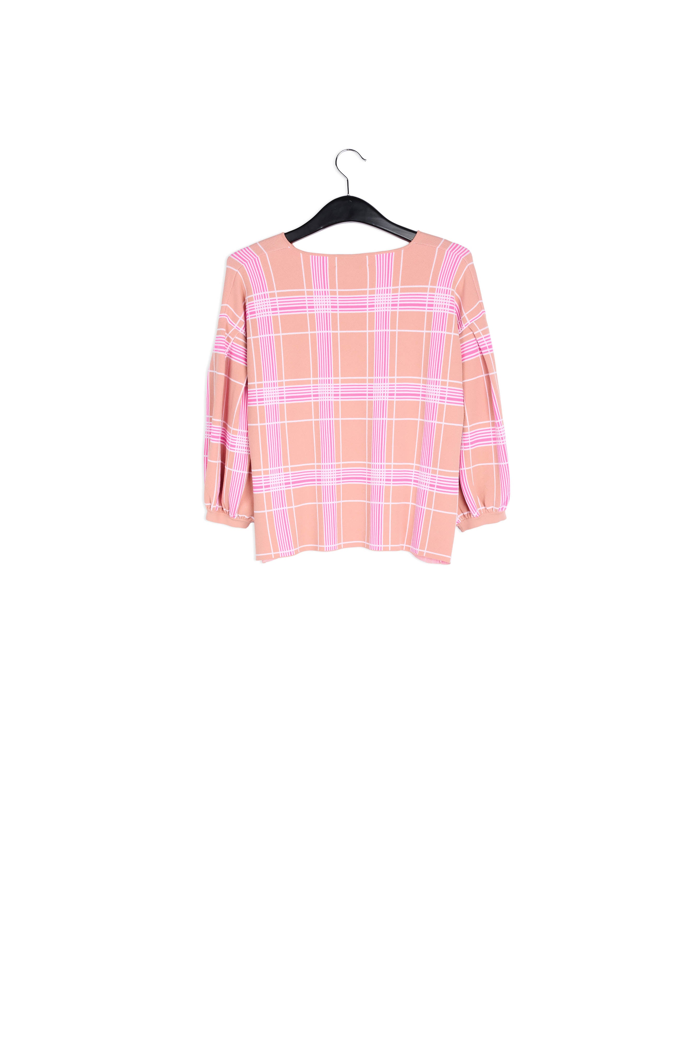 Top en tricot rose vintage à carreaux RE—SSENTIEL | Essentiel second hand