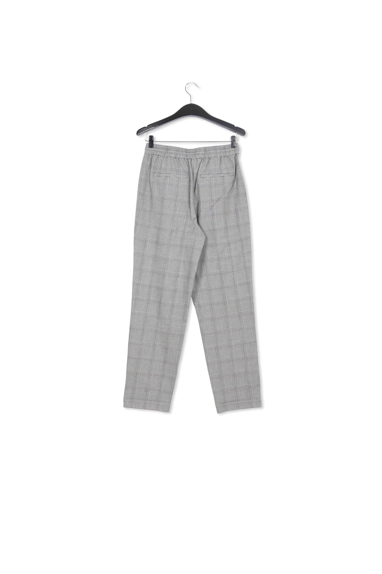 Grey pants with check motif RE—SSENTIEL | Essentiel second hand