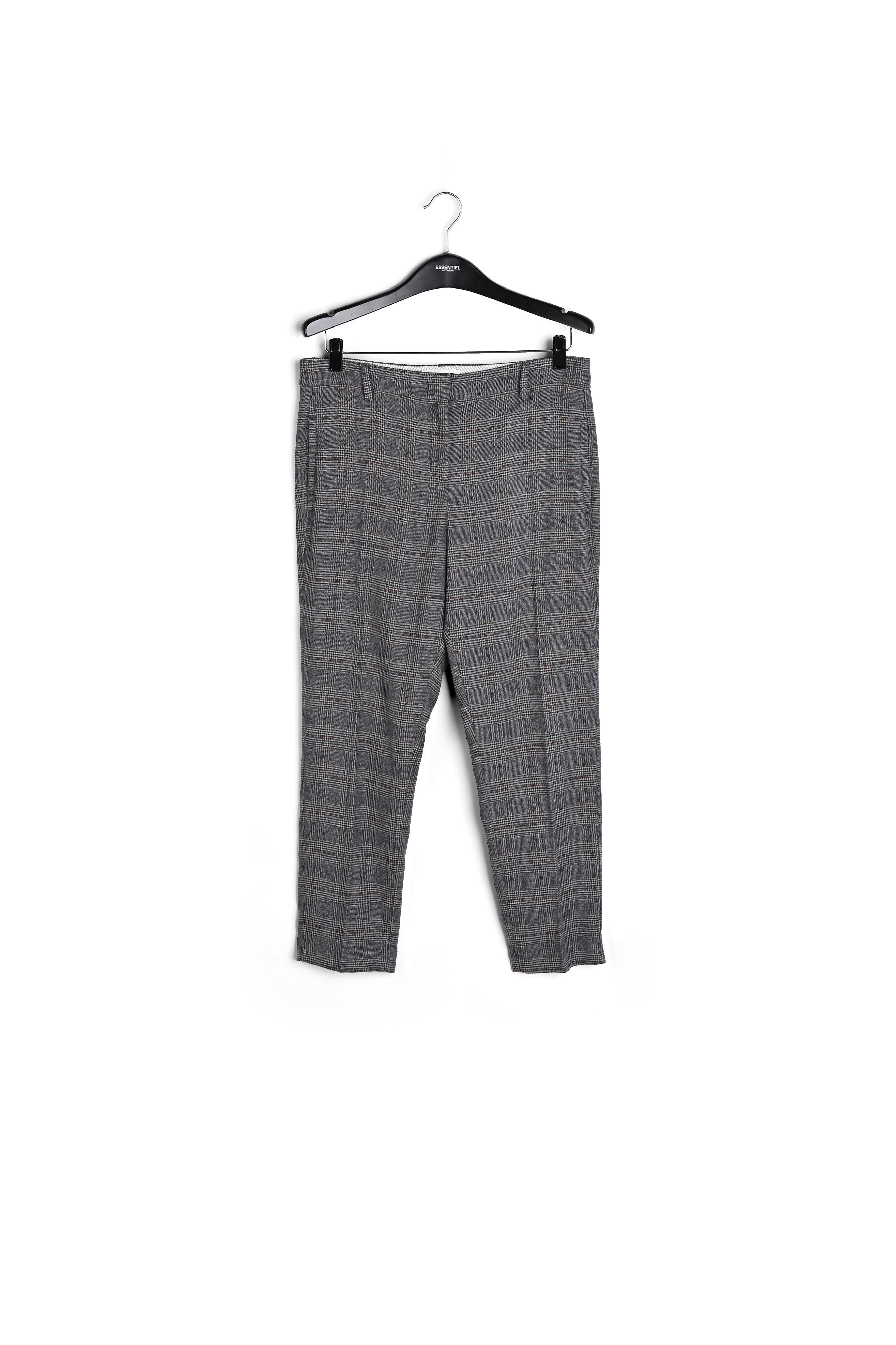 Pantalon gris foncé à carreaux RE—SSENTIEL | Essentiel second hand