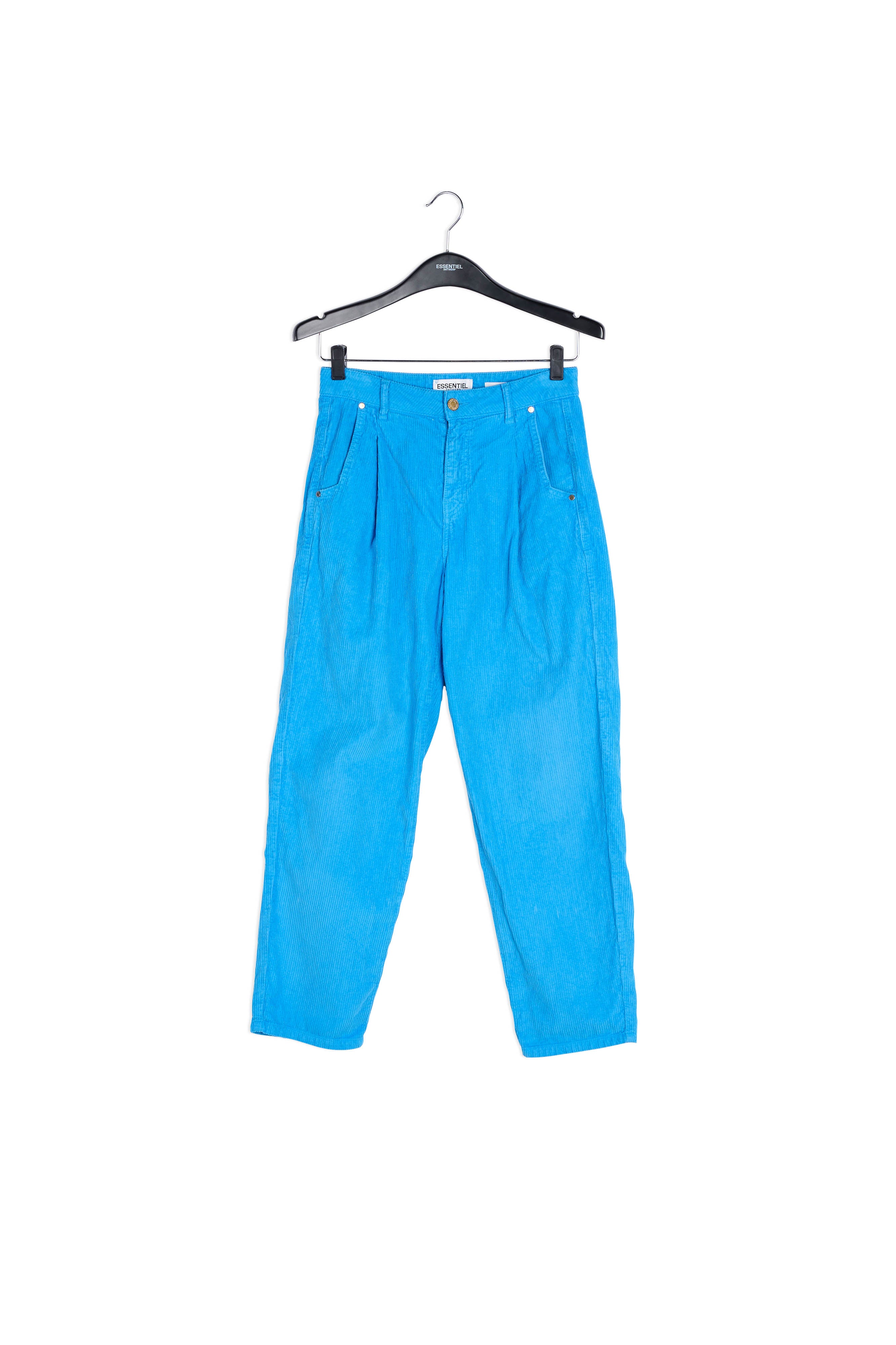 Sky blue cotton-corduroy trousers RE—SSENTIEL | Essentiel second hand