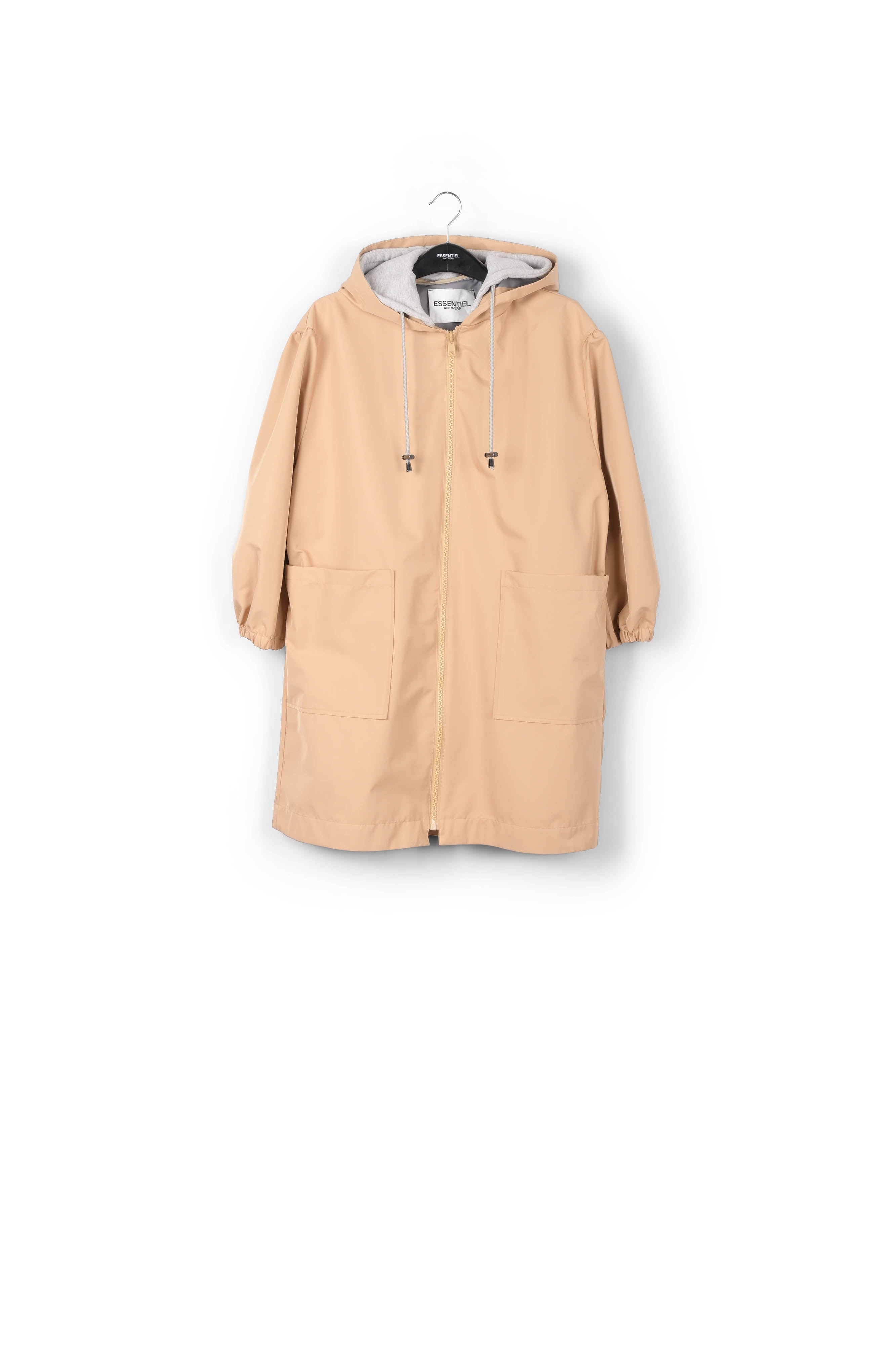 Beige hooded raincoat RE—SSENTIEL | Essentiel second hand