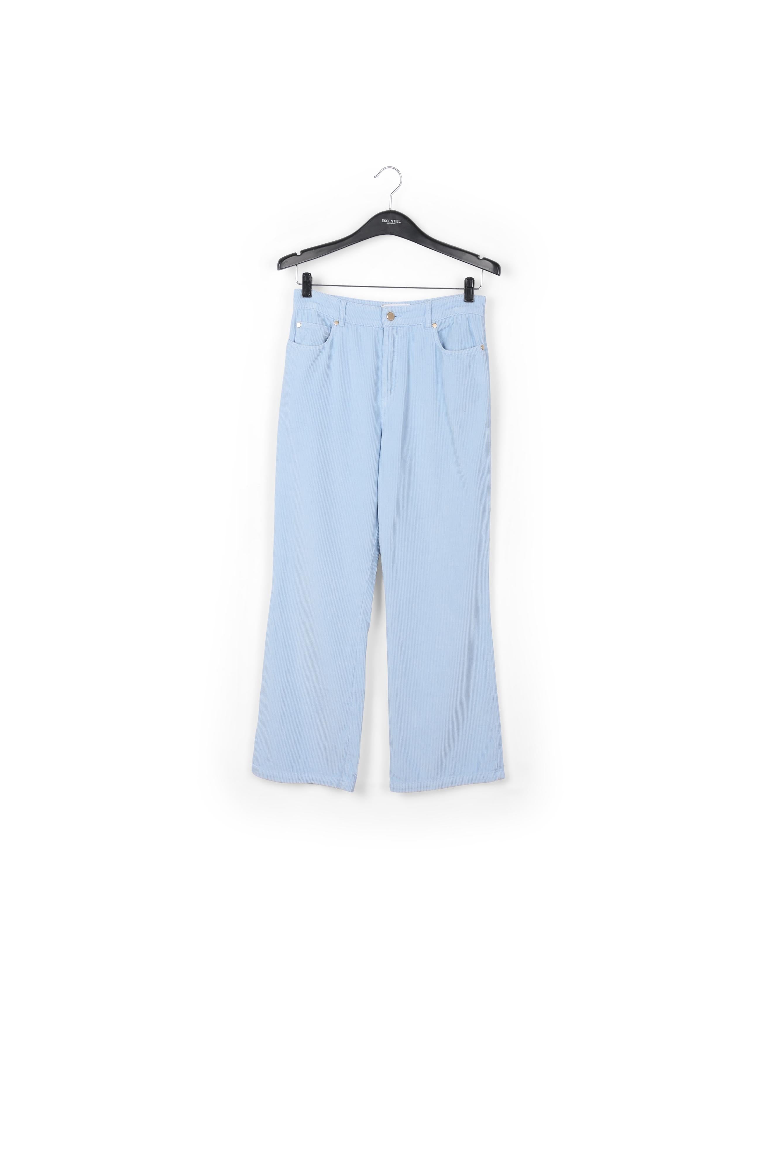 Light blue cotton-corduroy flared-fit pants RE—SSENTIEL | Essentiel second hand