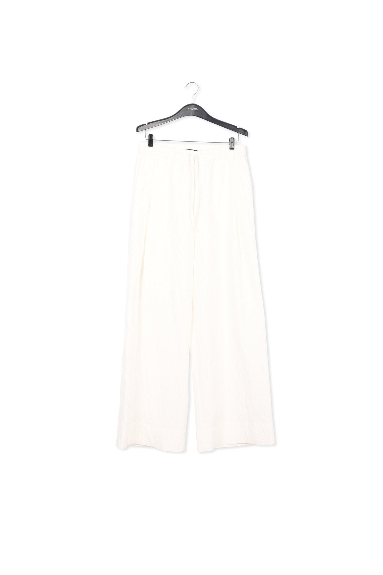 Off-white floral-jacquard wide-leg pants RE—SSENTIEL | Essentiel second hand