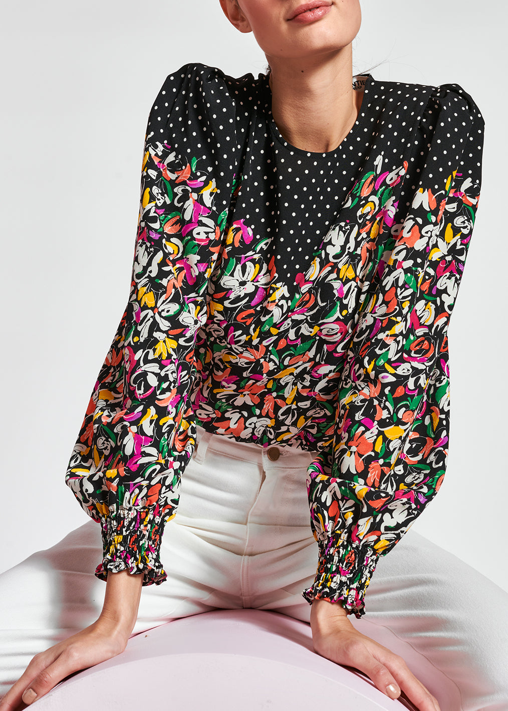 Top à  imprimés fleurs et pois RE—SSENTIEL | Essentiel second hand