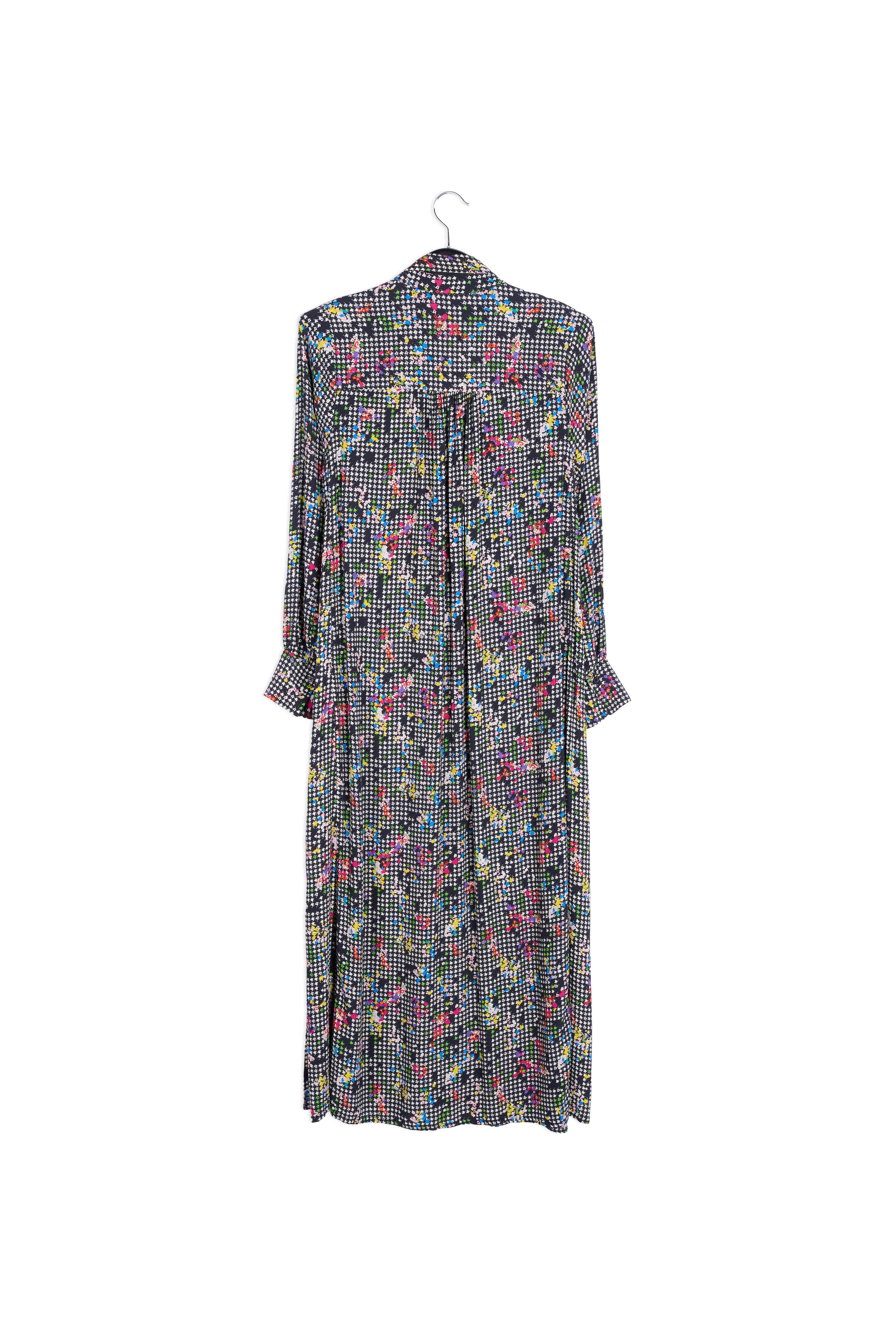 Hemdjurk met zwarte en witte pied-de-pouleprint RE—SSENTIEL | Essentiel second hand