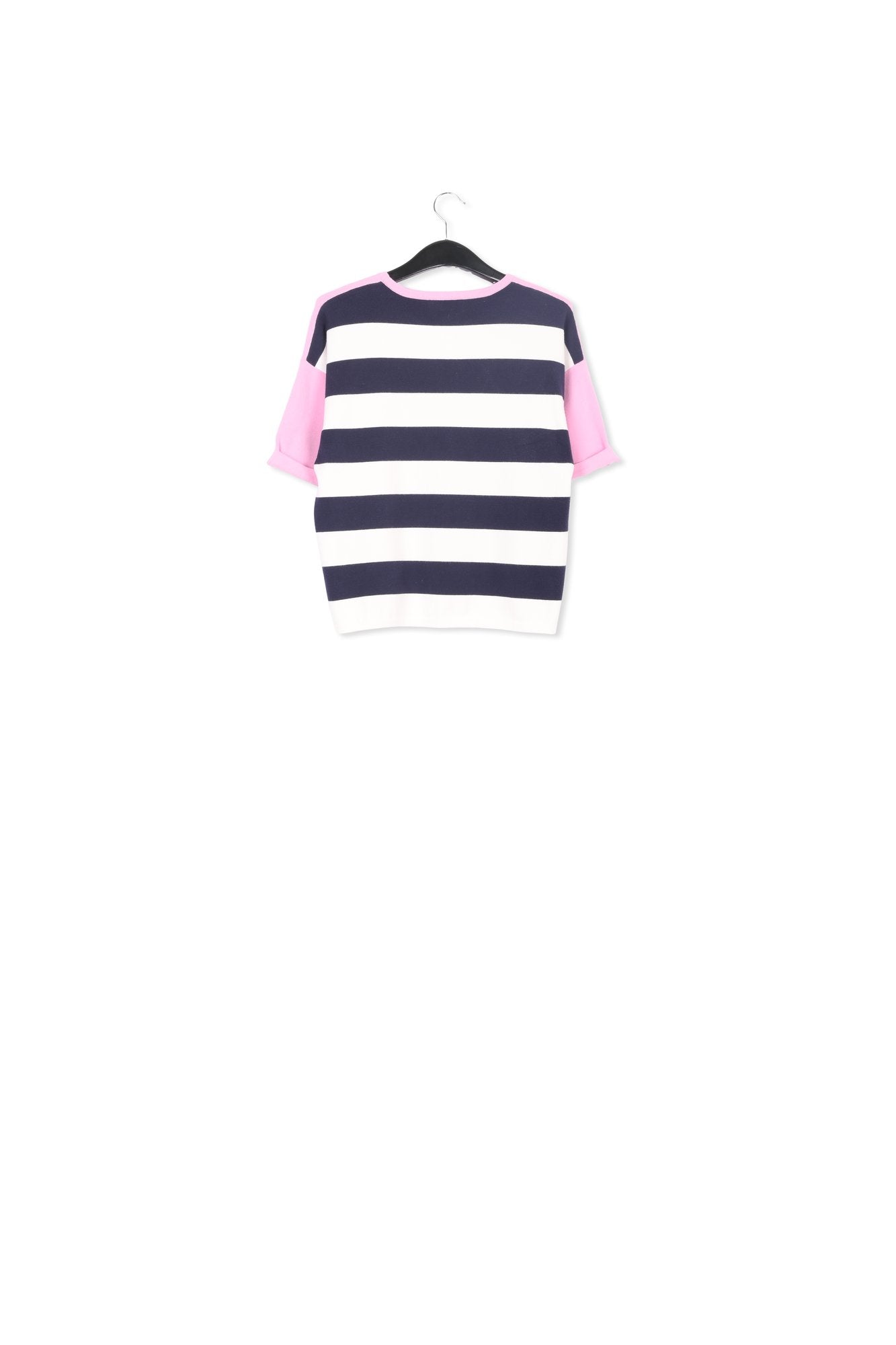 Pink striped short-sleeved sweater RE—SSENTIEL | Essentiel second hand