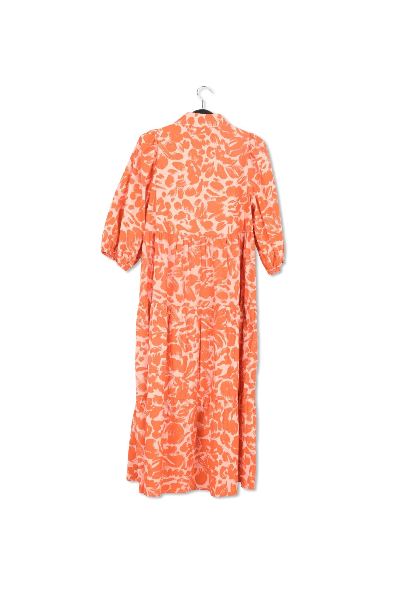 Light pink and orange floral-print maxi dress RE—SSENTIEL | Essentiel second hand