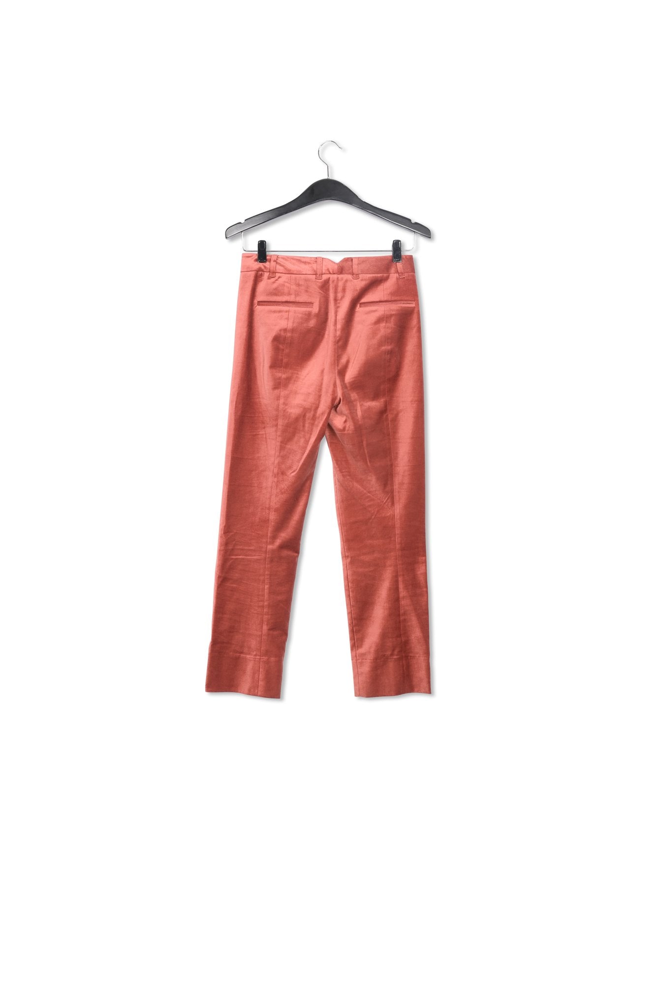 Dark peach tapered-leg velvet pants RE—SSENTIEL | Essentiel second hand