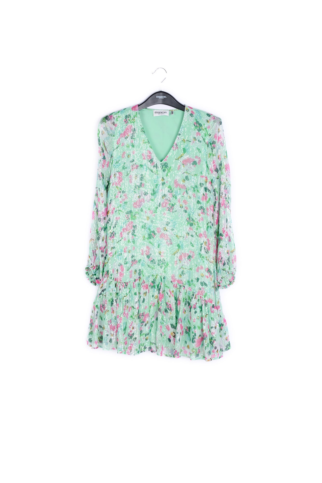 Mint green floral-print a-line dress RE—SSENTIEL | Essentiel second hand