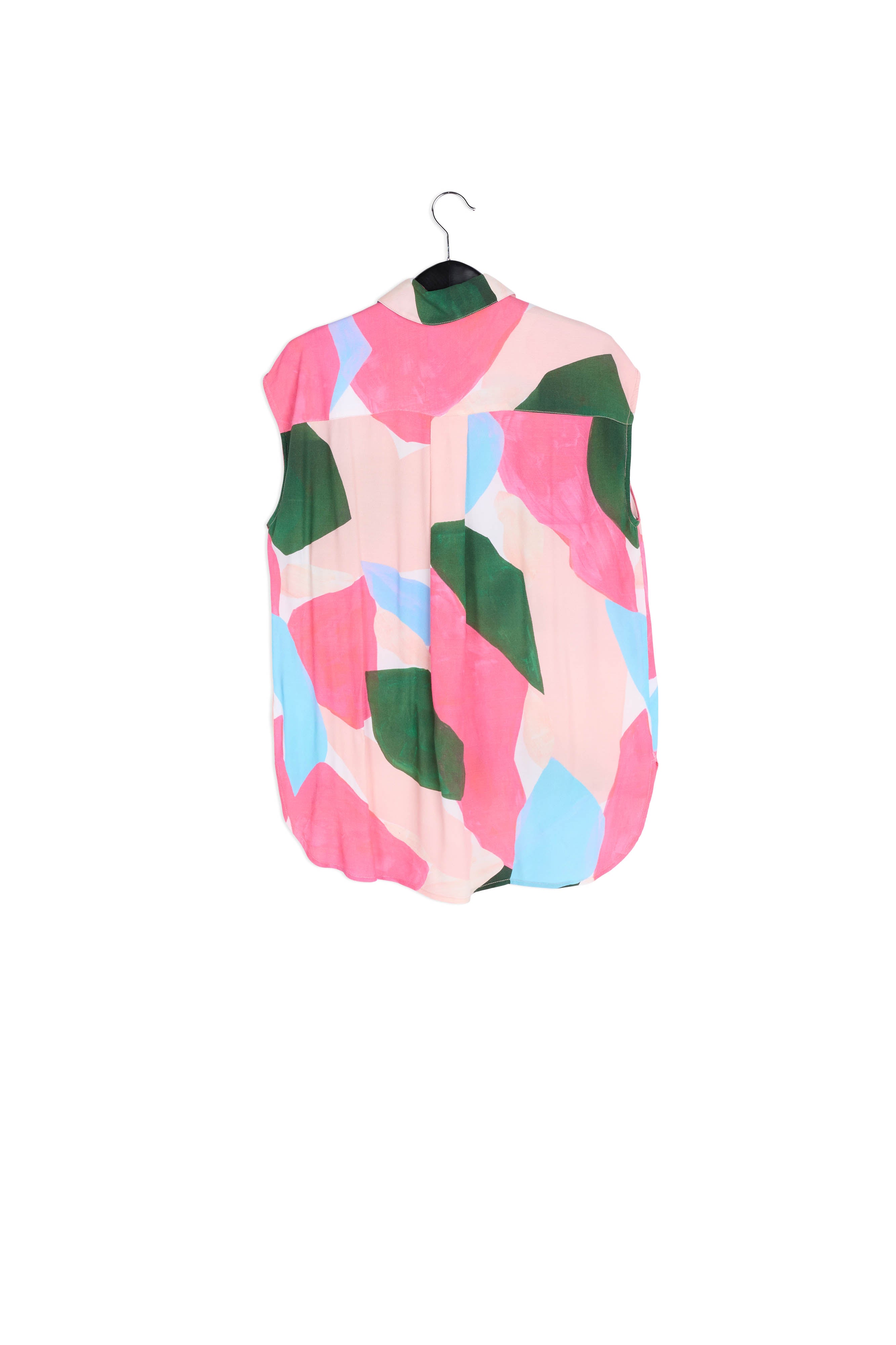 Kleurrijk mouwloos hemd met grafische print RE—SSENTIEL | Essentiel second hand