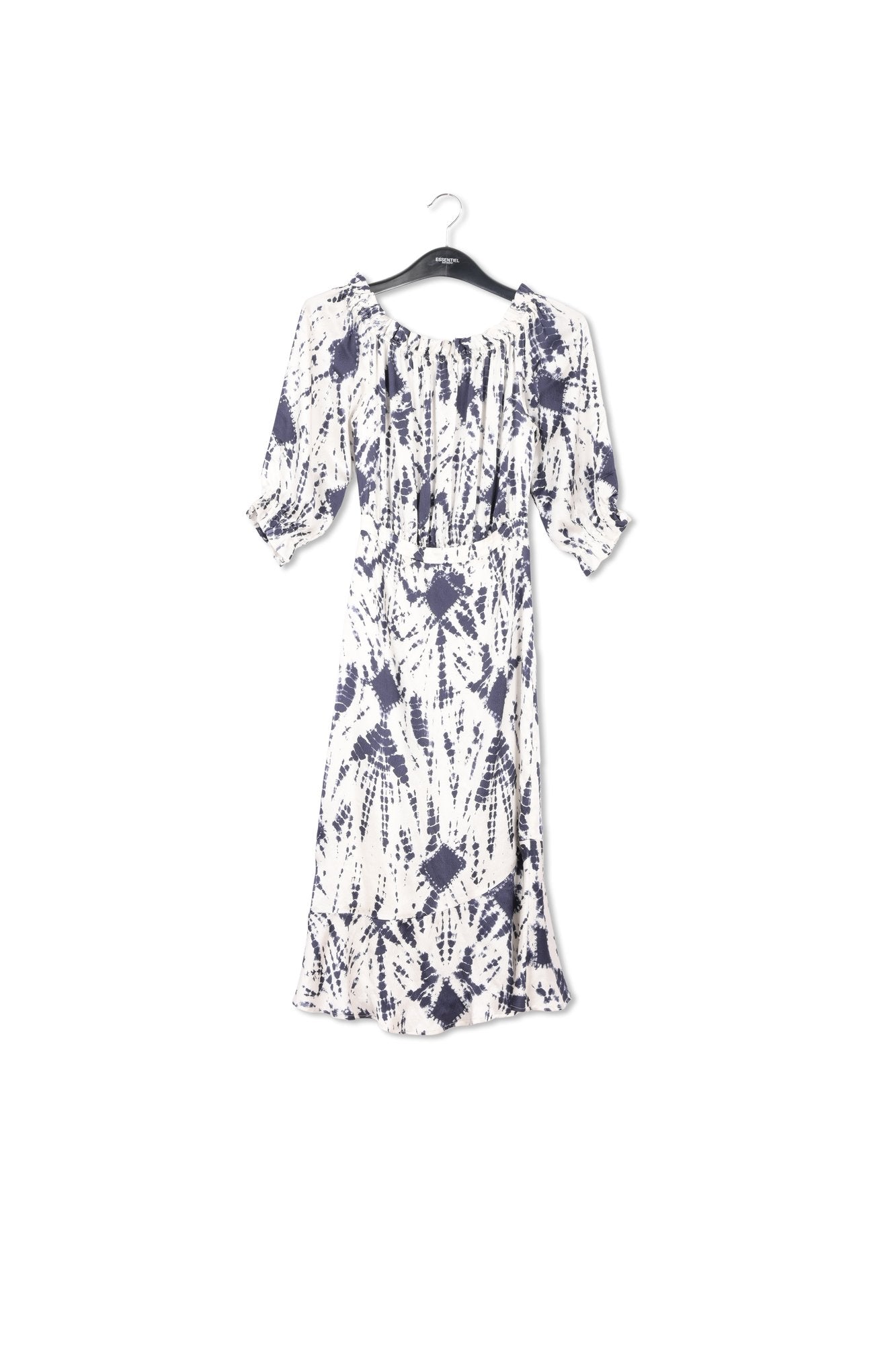 Robe en soie tie-dye blanc cassé et vert RE—SSENTIEL | Essentiel second hand