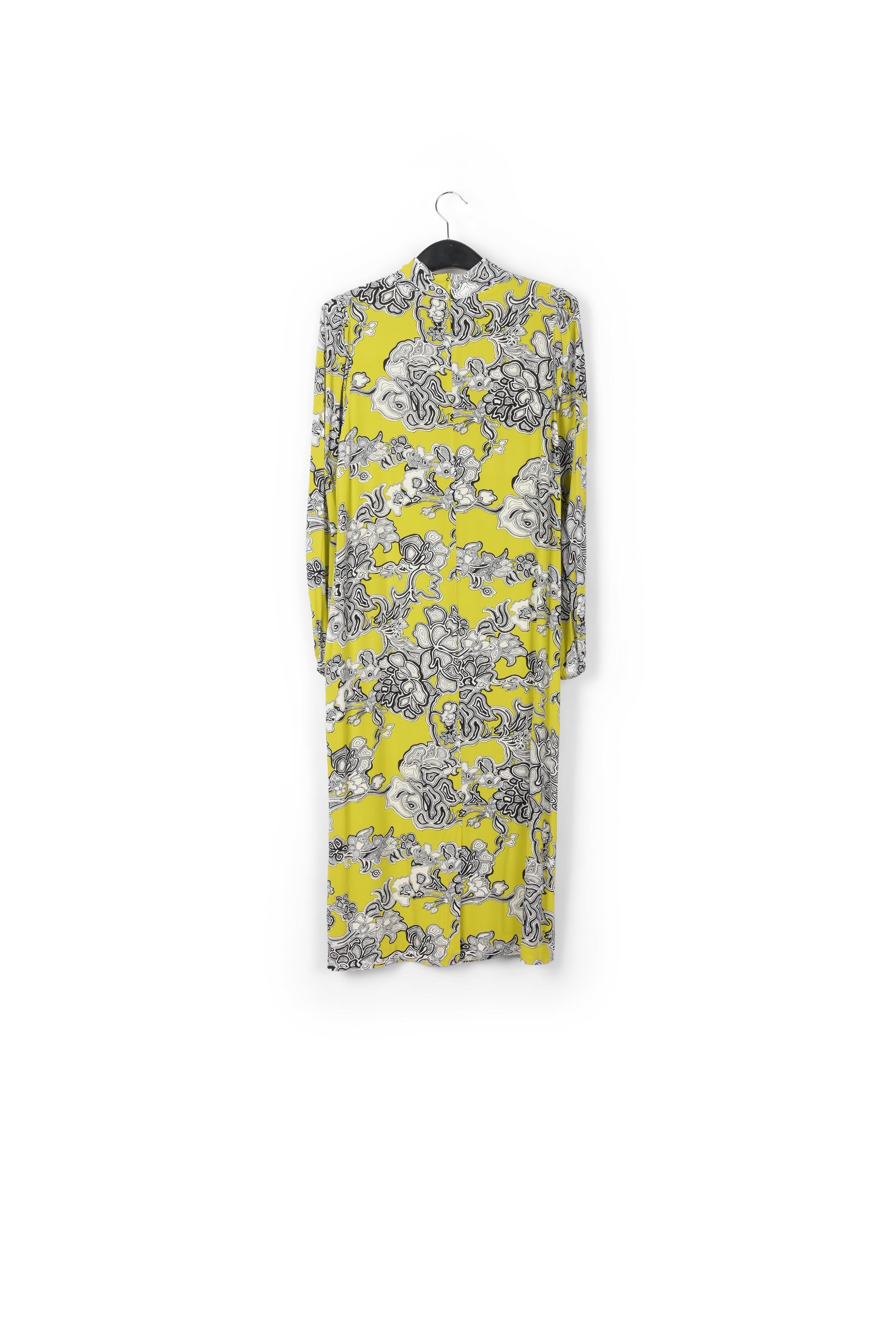 Robe midi vert citron à imprimé fleuri RE—SSENTIEL | Essentiel second hand