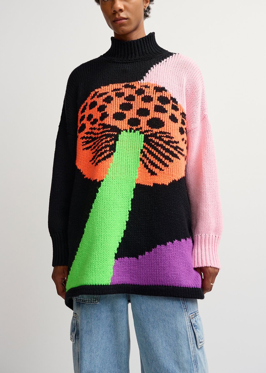 Multicolor intarsia-knitted sweater dress RE—SSENTIEL | Essentiel second hand