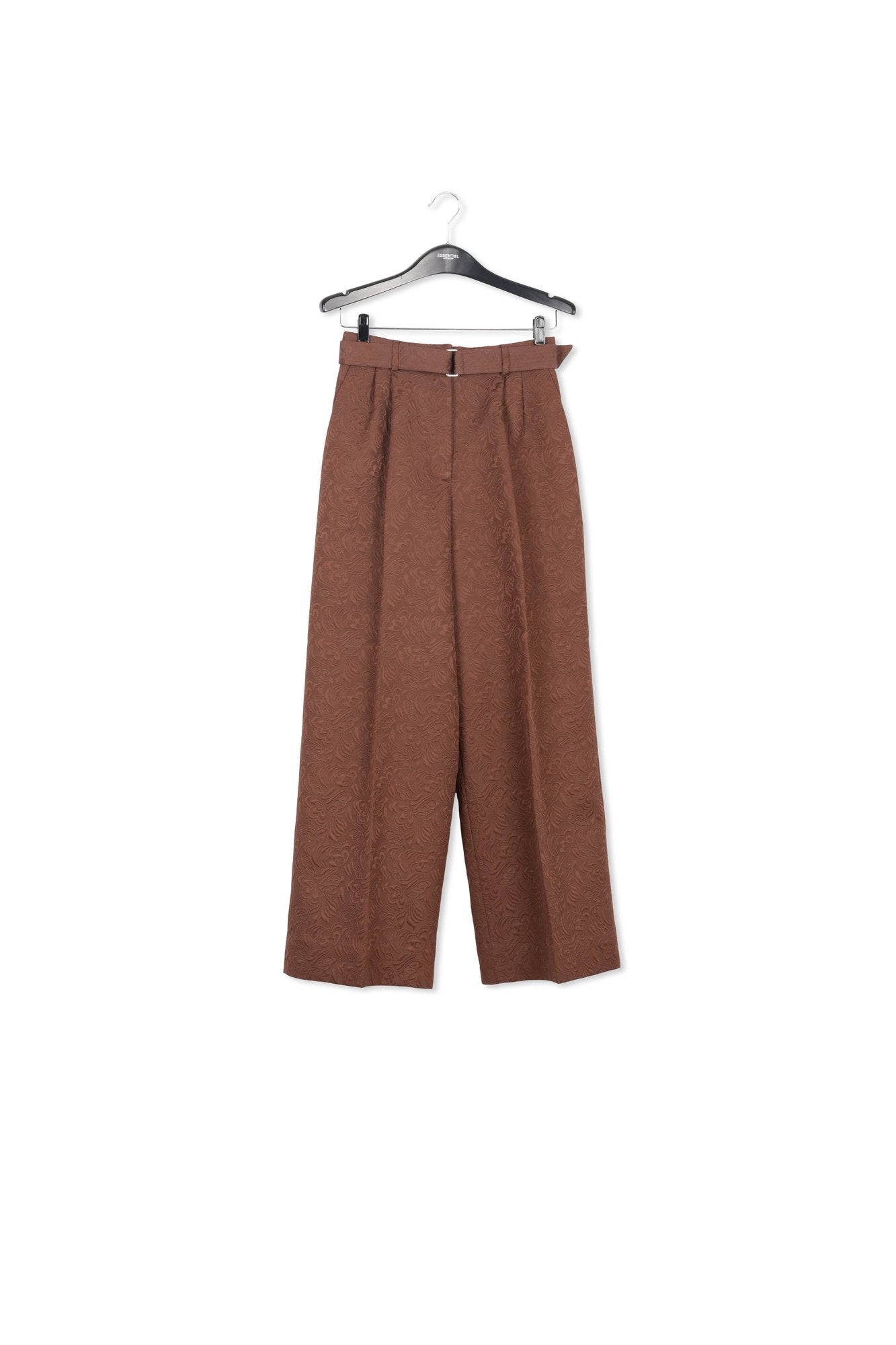 Brown jacquard straight-leg pants RE—SSENTIEL | Essentiel second hand