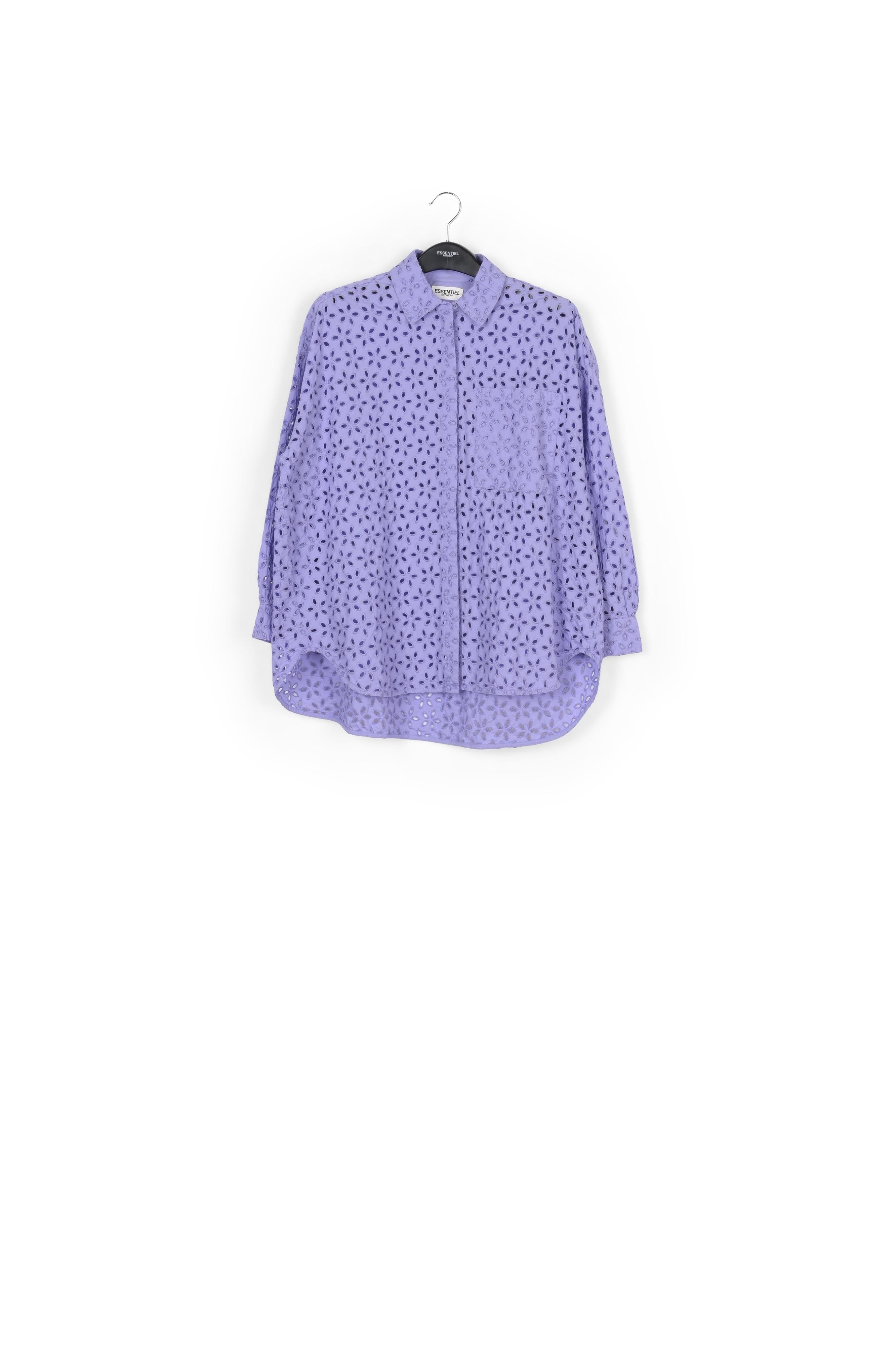 Blue broderie anglaise cotton shirt RE—SSENTIEL | Essentiel second hand