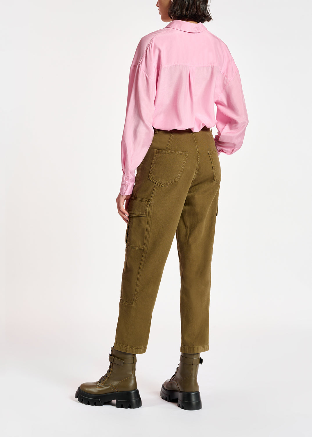 Khaki straight-leg cargo jeans RE—SSENTIEL | Essentiel second hand