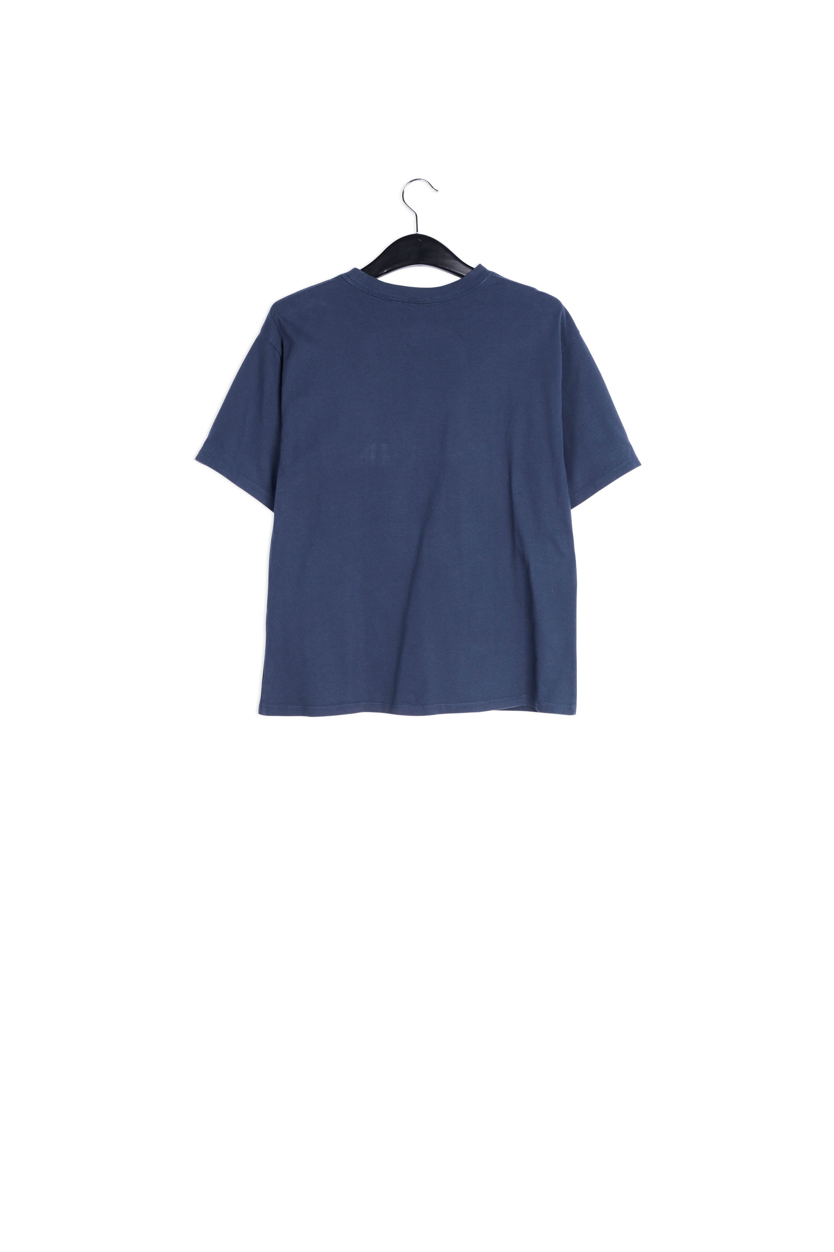 Dark blue 'news'-print cotton t-shirt RE—SSENTIEL | Essentiel second hand