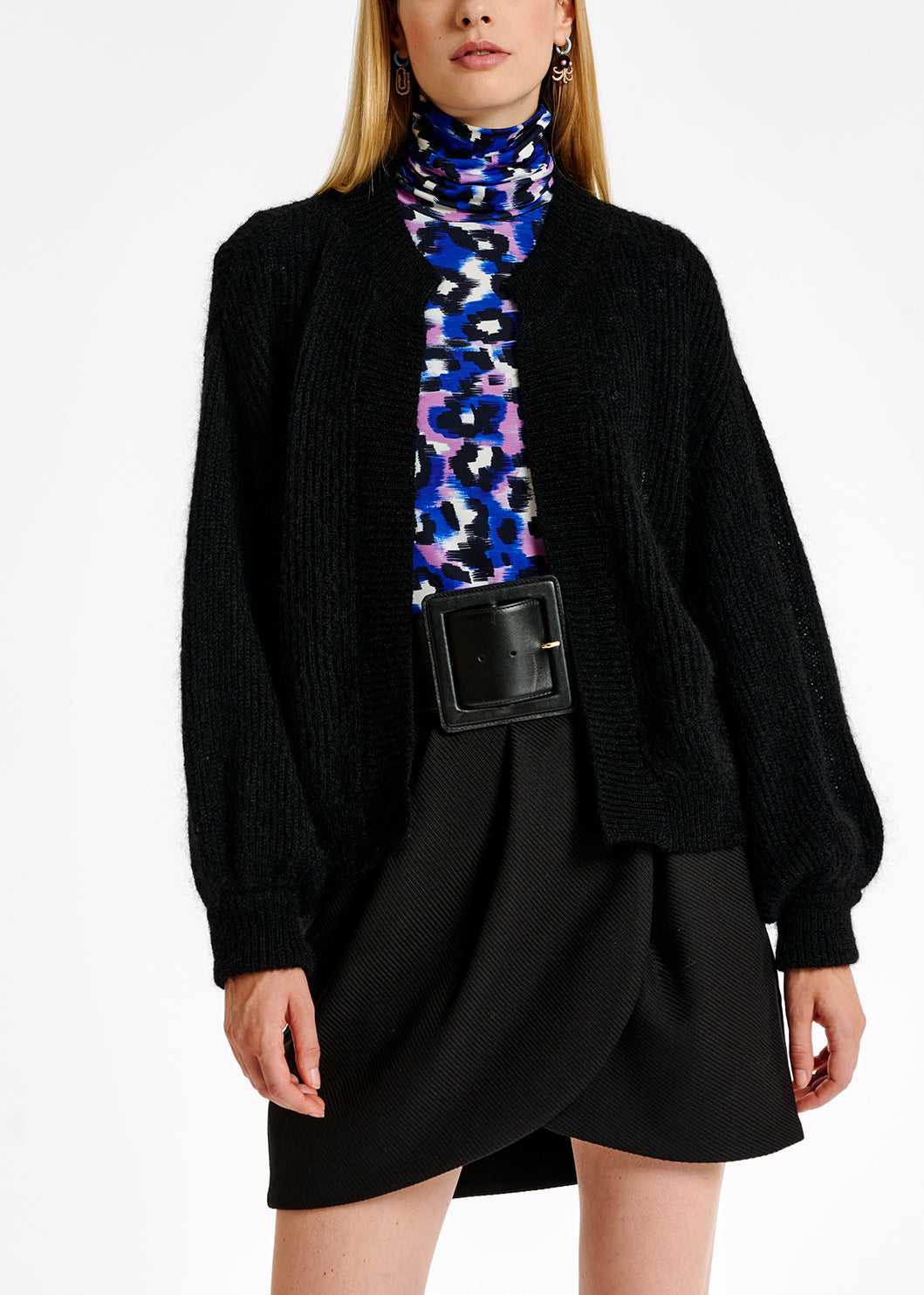 Cardigan noir en mohair et laine RE—SSENTIEL | Essentiel second hand