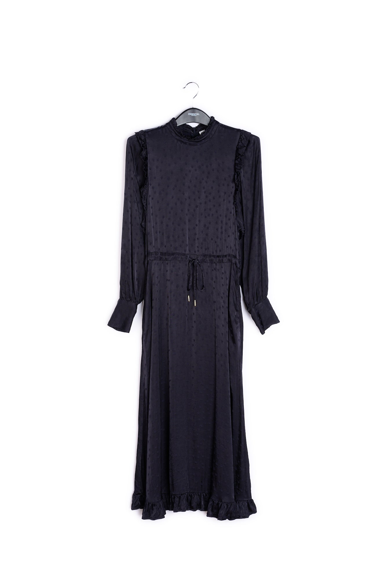 Black jacquard midi dress RE—SSENTIEL | Essentiel second hand