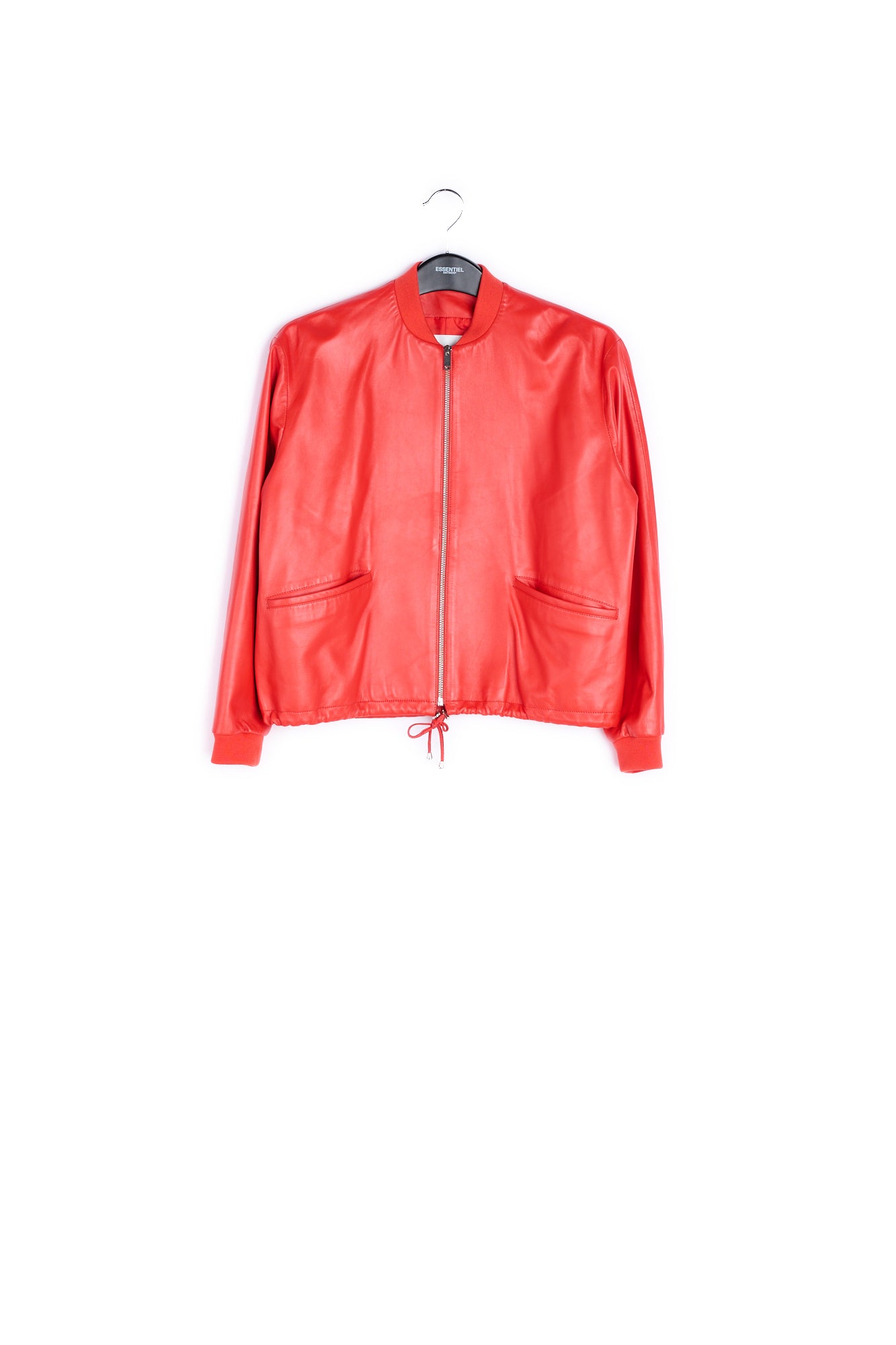 Red soft leather jacket RE—SSENTIEL | Essentiel second hand