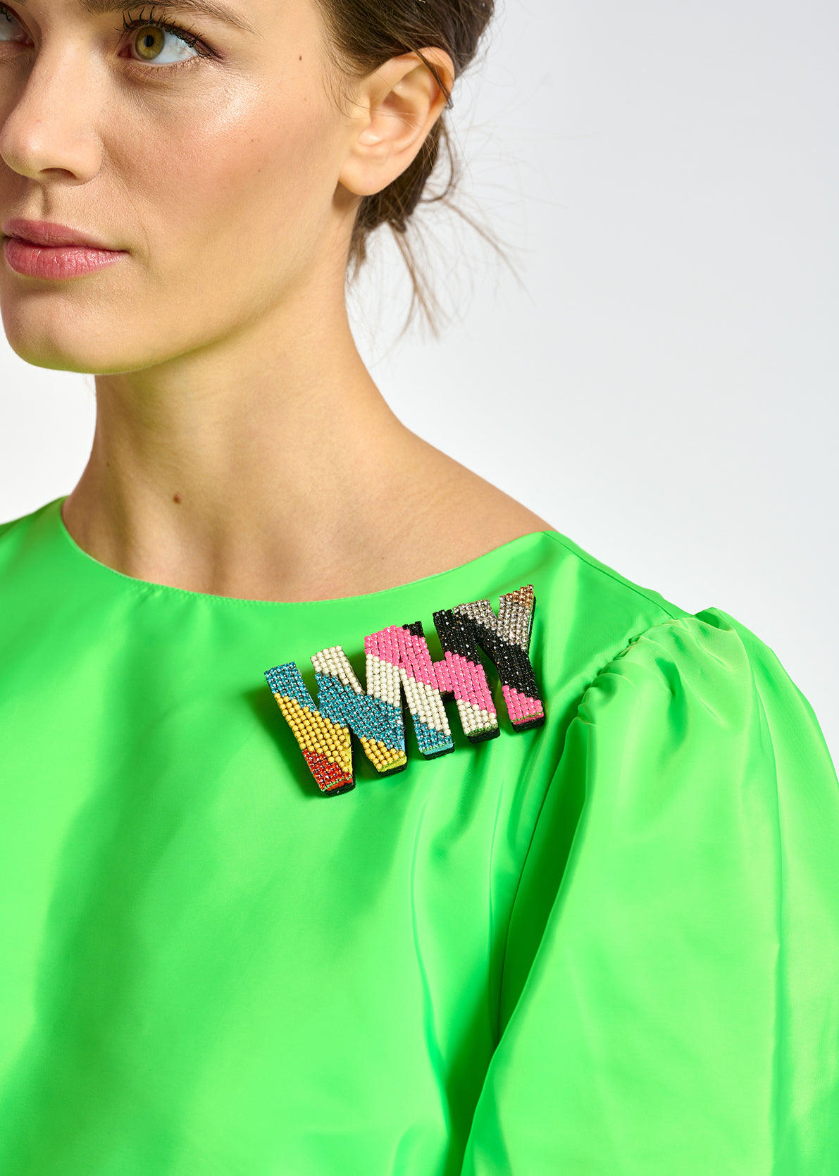 Neon green oversized mini dress RE—SSENTIEL | Essentiel second hand