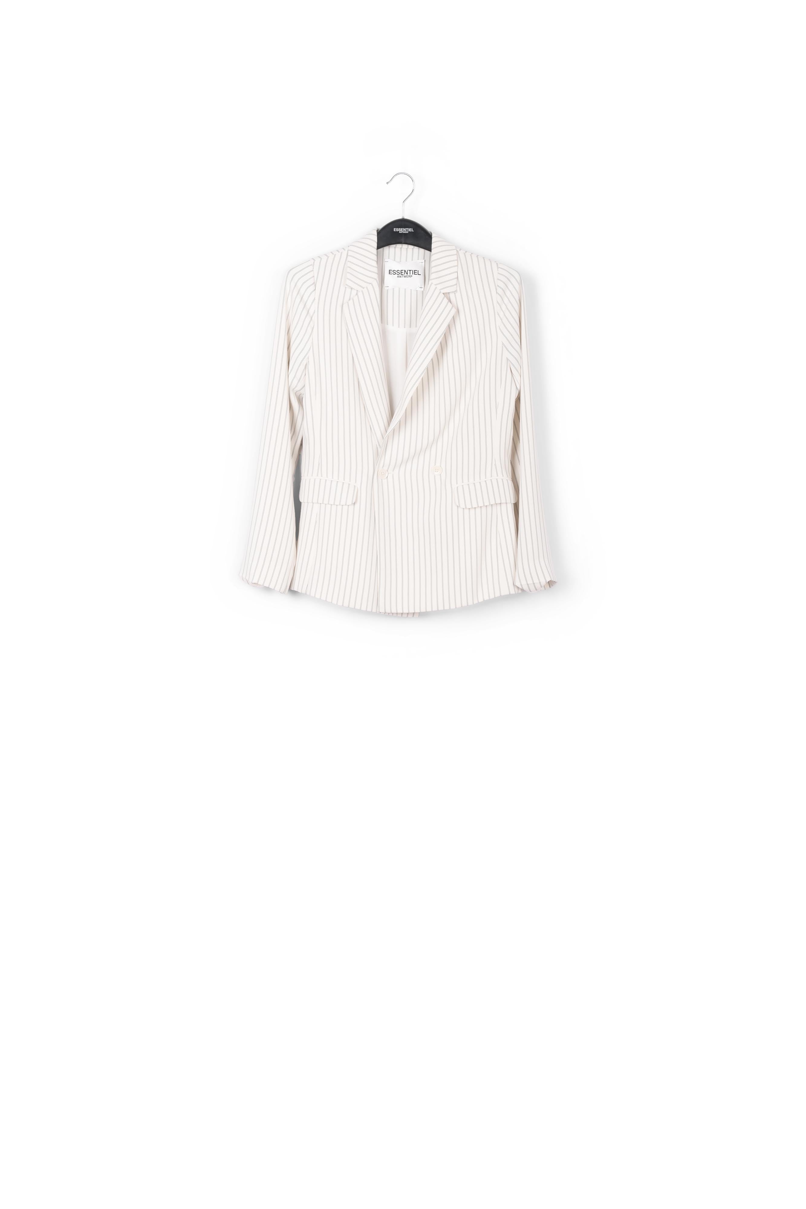 Off-white cardigan with dark blue pinstripes RE—SSENTIEL | Essentiel second hand
