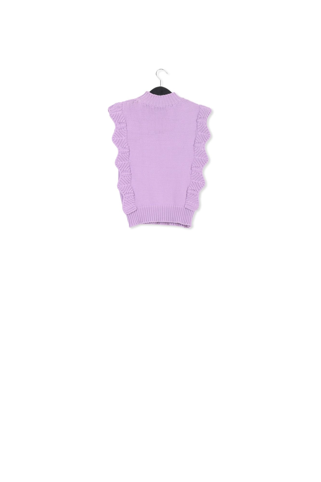 Pull sans manches lilas à  volants RE—SSENTIEL | Essentiel second hand