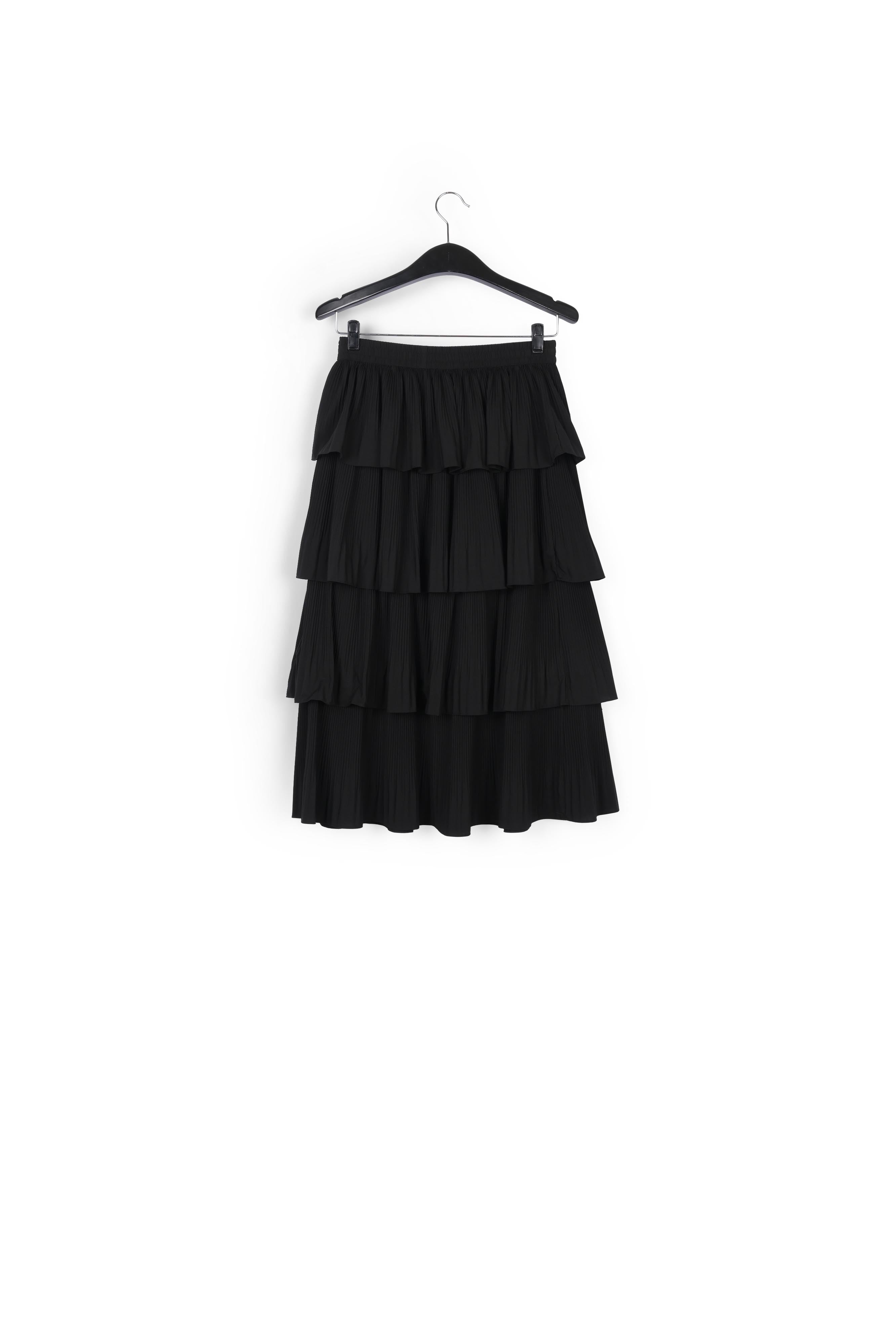 Black tiered midi skirt RE—SSENTIEL | Essentiel second hand