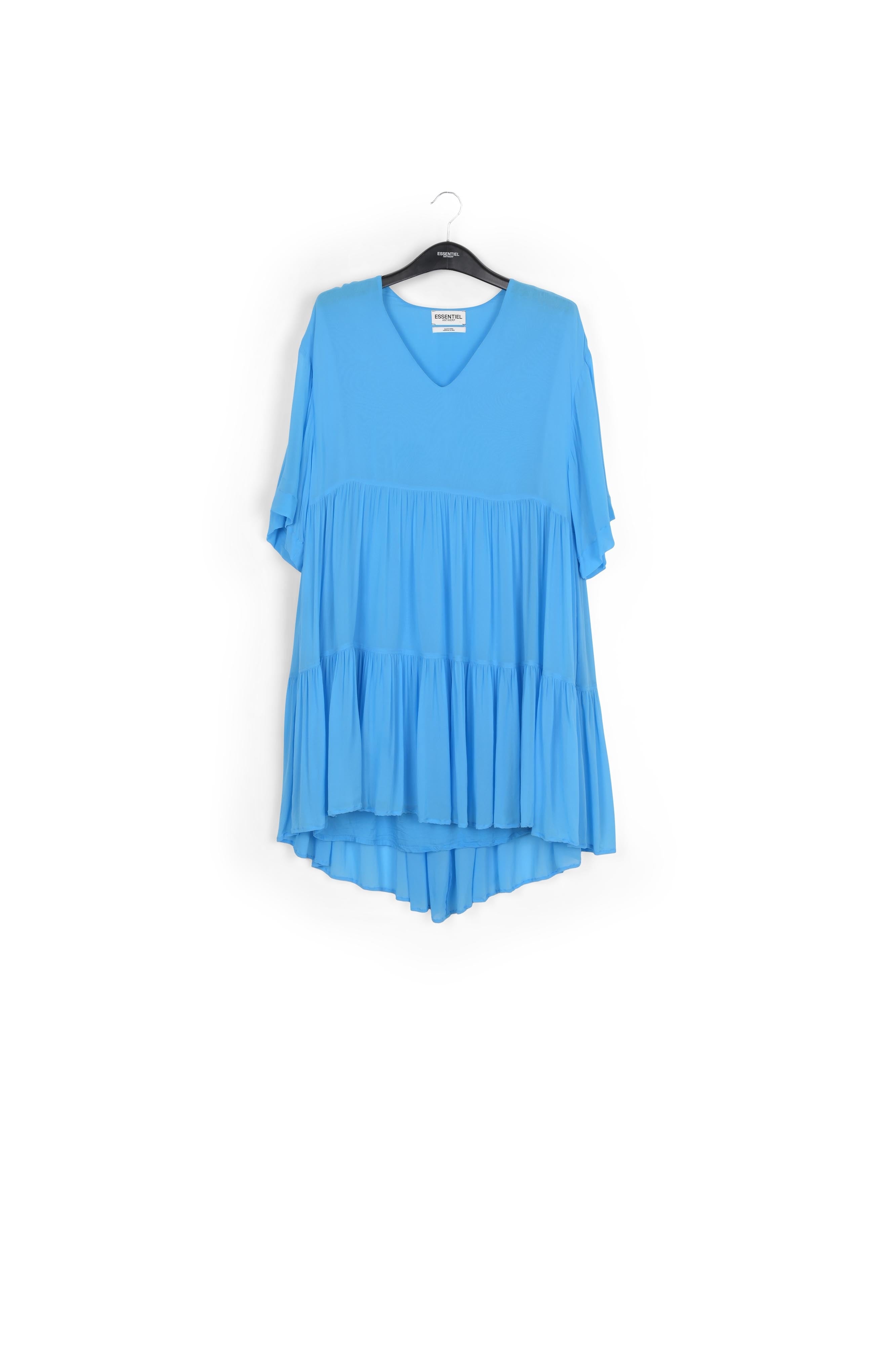 Blauwe mini-jurk met volants RE—SSENTIEL | Essentiel second hand