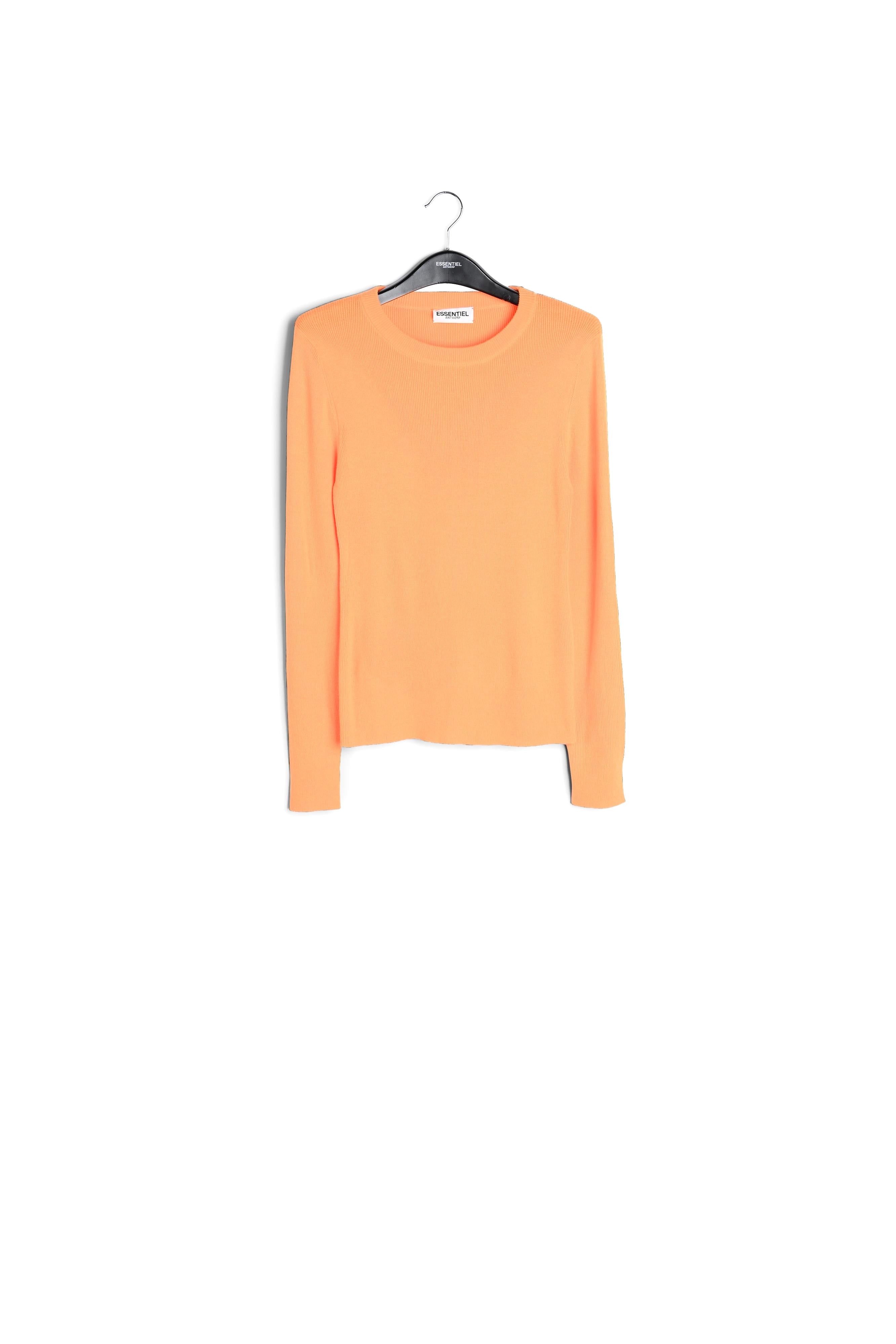 Neon orange rib-knitted sweater RE—SSENTIEL | Essentiel second hand