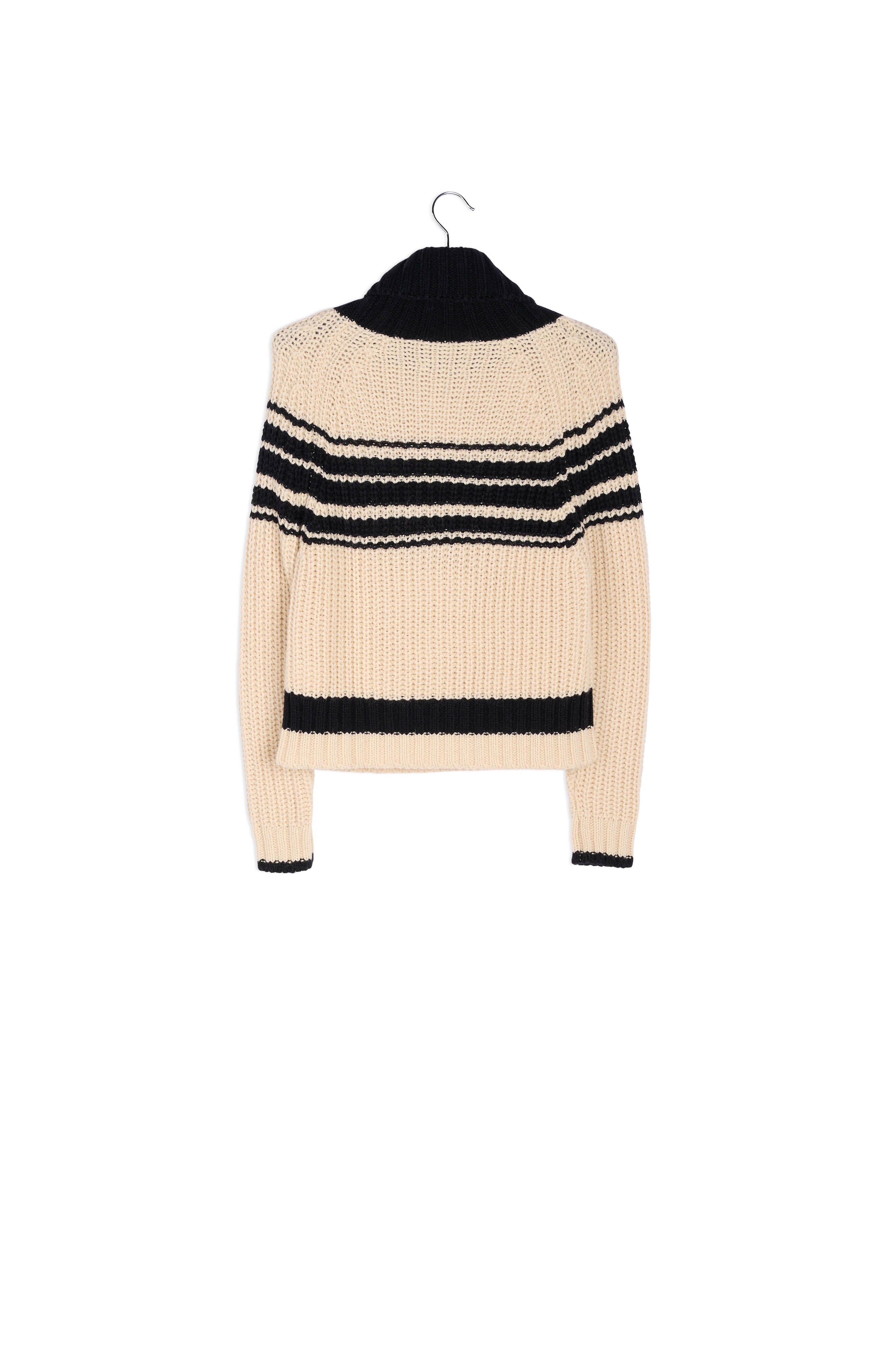 Off-white and black turtleneck sweater RE—SSENTIEL | Essentiel second hand