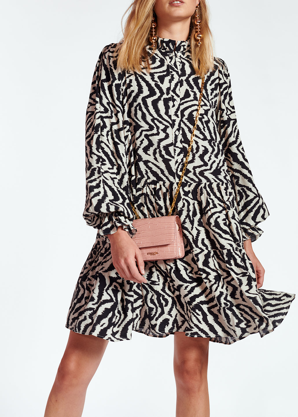 Zebra print and dots A-line mini dress RE—SSENTIEL | Essentiel second hand