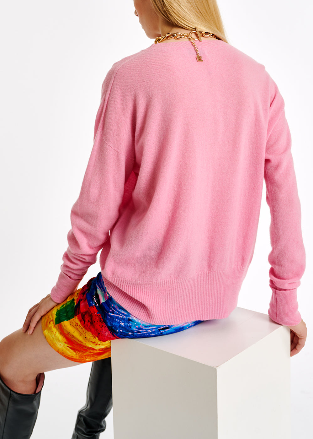 Pull rose en mélange de mérinos RE—SSENTIEL | Essentiel second hand