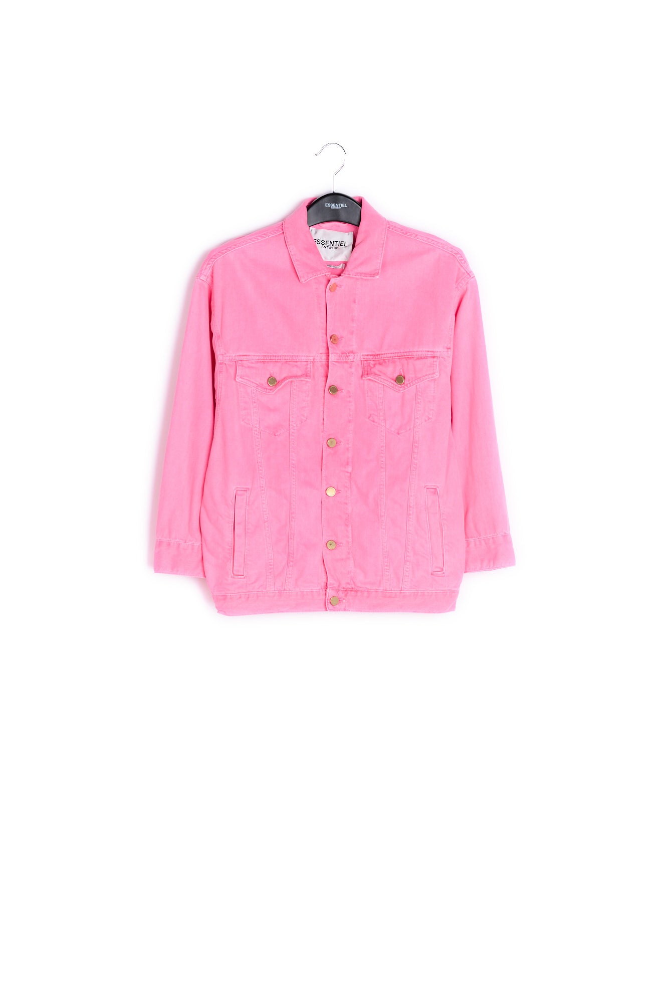 Neon pink oversized denim jacket RE—SSENTIEL | Essentiel second hand