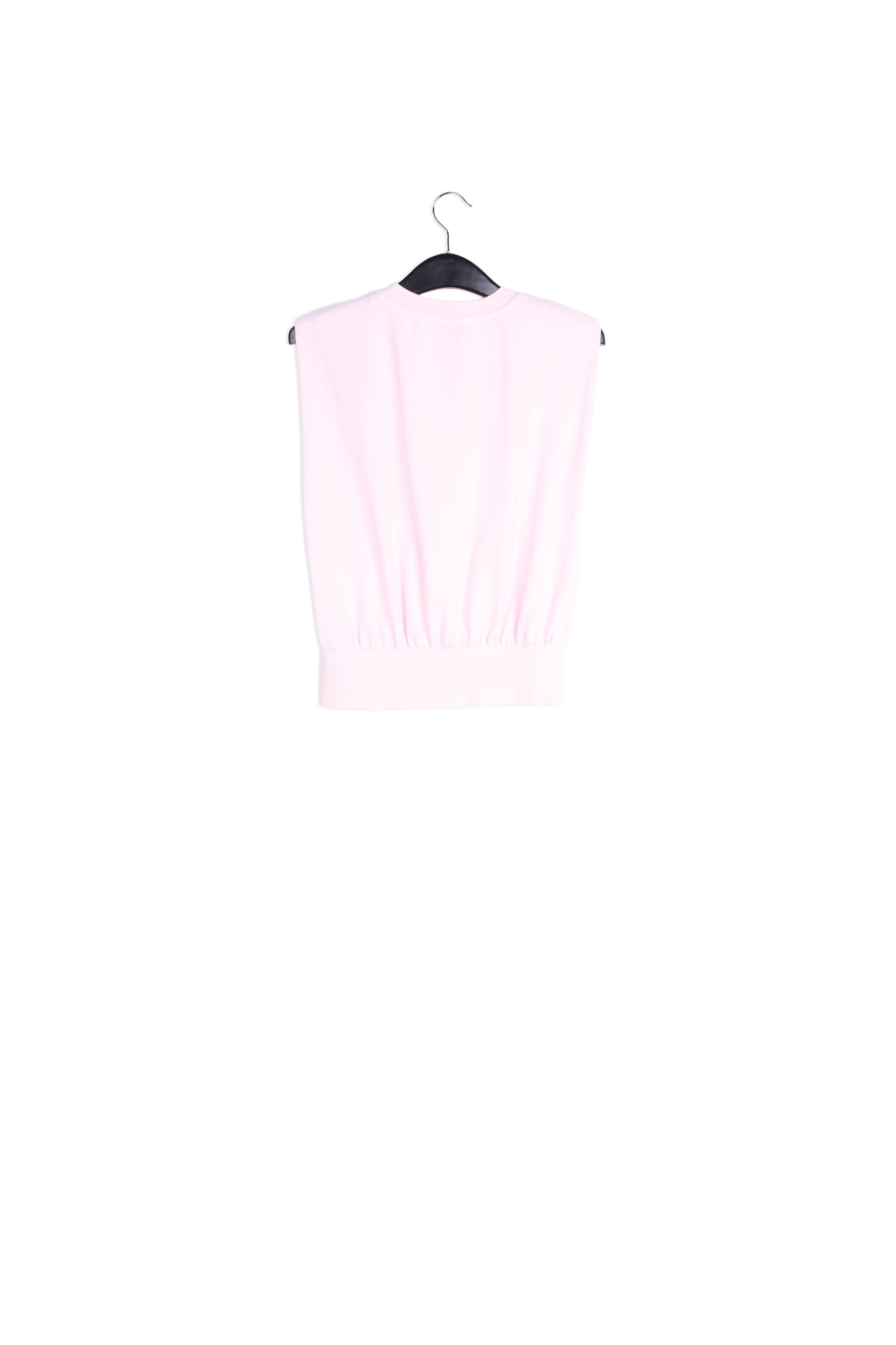 Light pink organic-cotton jersey top RE—SSENTIEL | Essentiel second hand