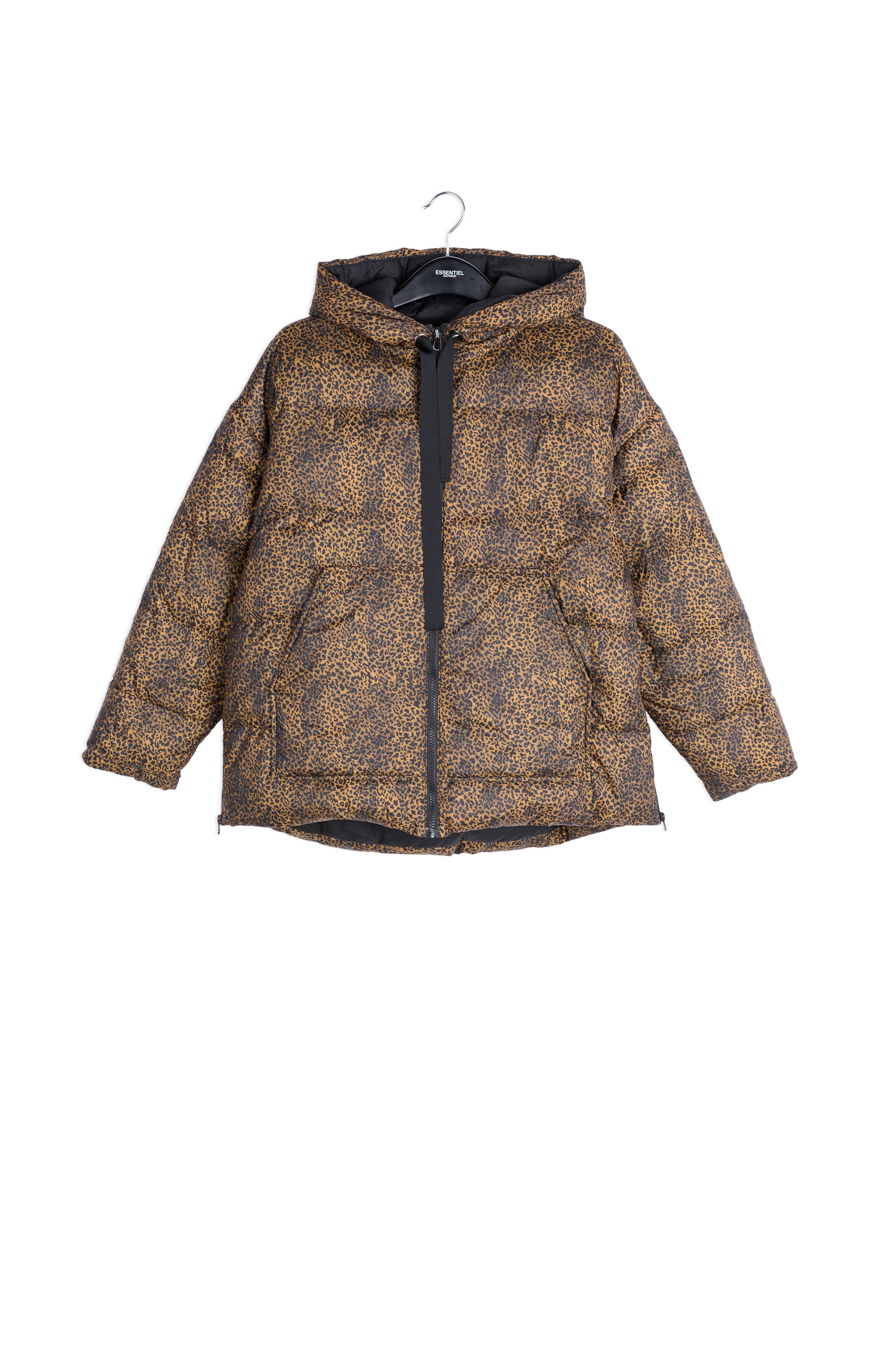 Doudoune à capuche matelassée à imprimé guépard RE—SSENTIEL | Essentiel second hand