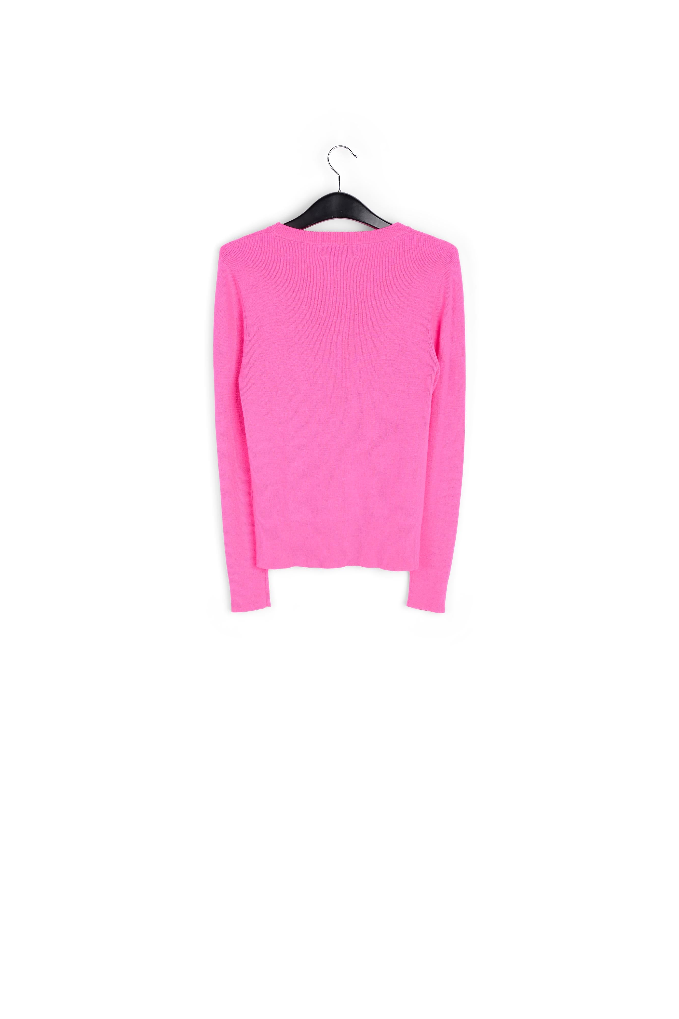 Neon pink rib-knitted sweater RE—SSENTIEL | Essentiel second hand